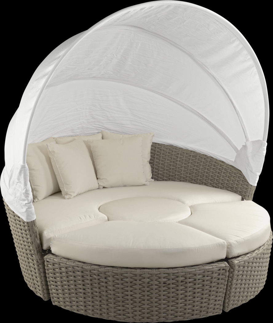 Palisades Gray Outdoor Daybed with Natural Cushions - Thumbnail - Image 1