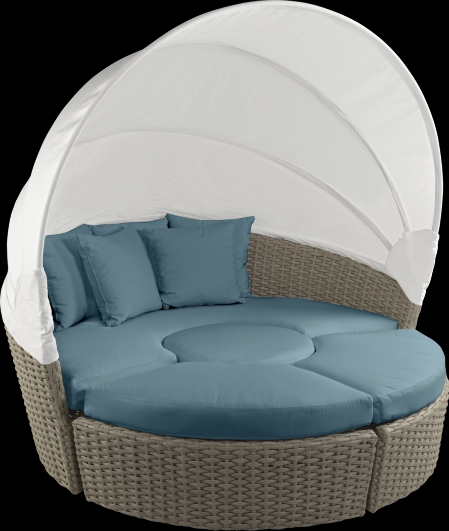 Palisades Gray Outdoor Daybed With Rivera Cushions - Thumbnail - Image 1
