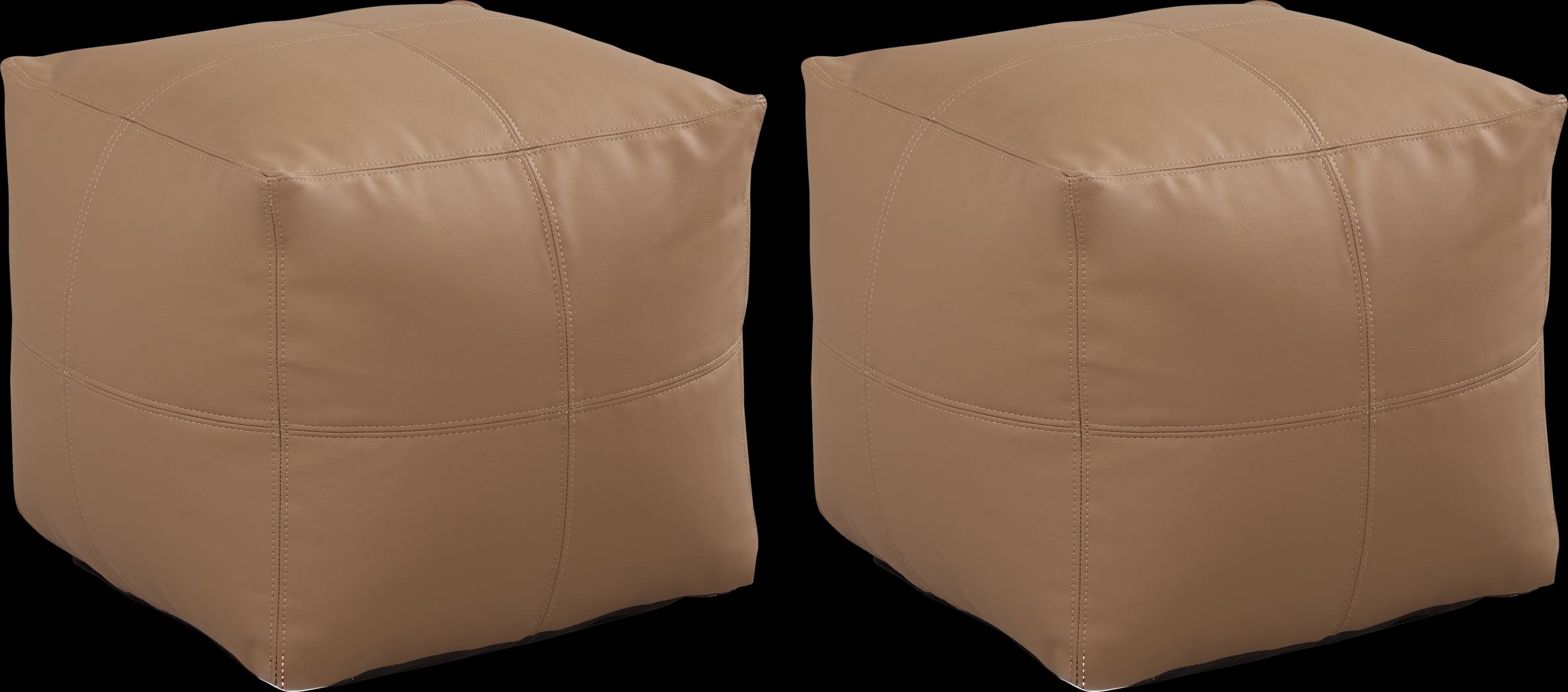 Pall Caramel Outdoor Poufs, Set of Two - Thumbnail - Image 1