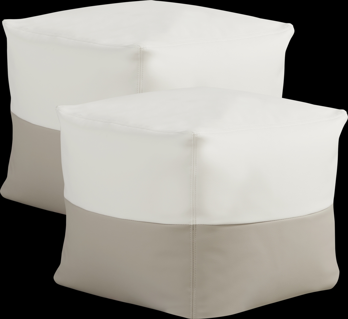 Pall Taupe Outdoor Pouf Ottoman, Set of Two - Thumbnail - Image 1