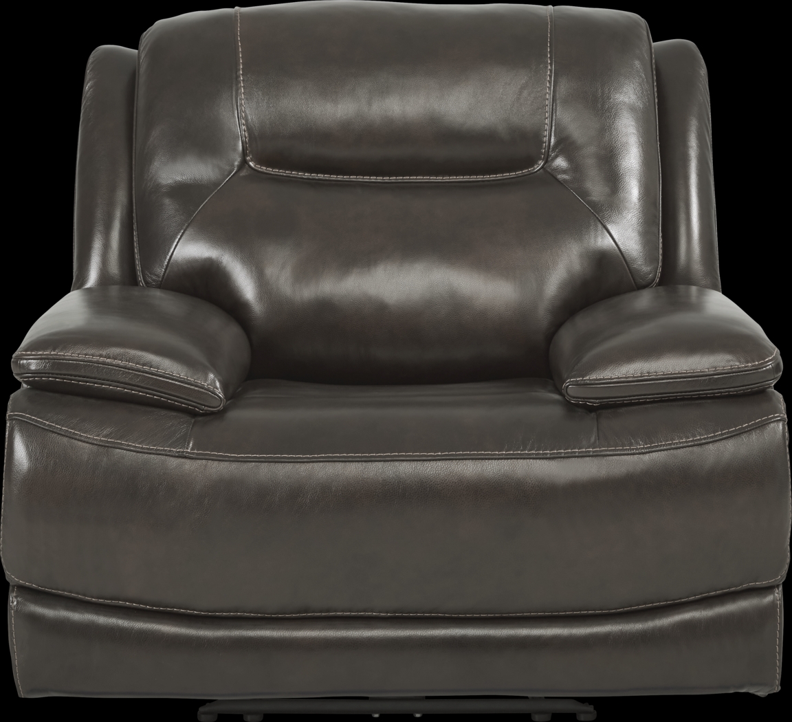 Palladino Gray Leather Dual Power Recliner - Thumbnail - Image 3