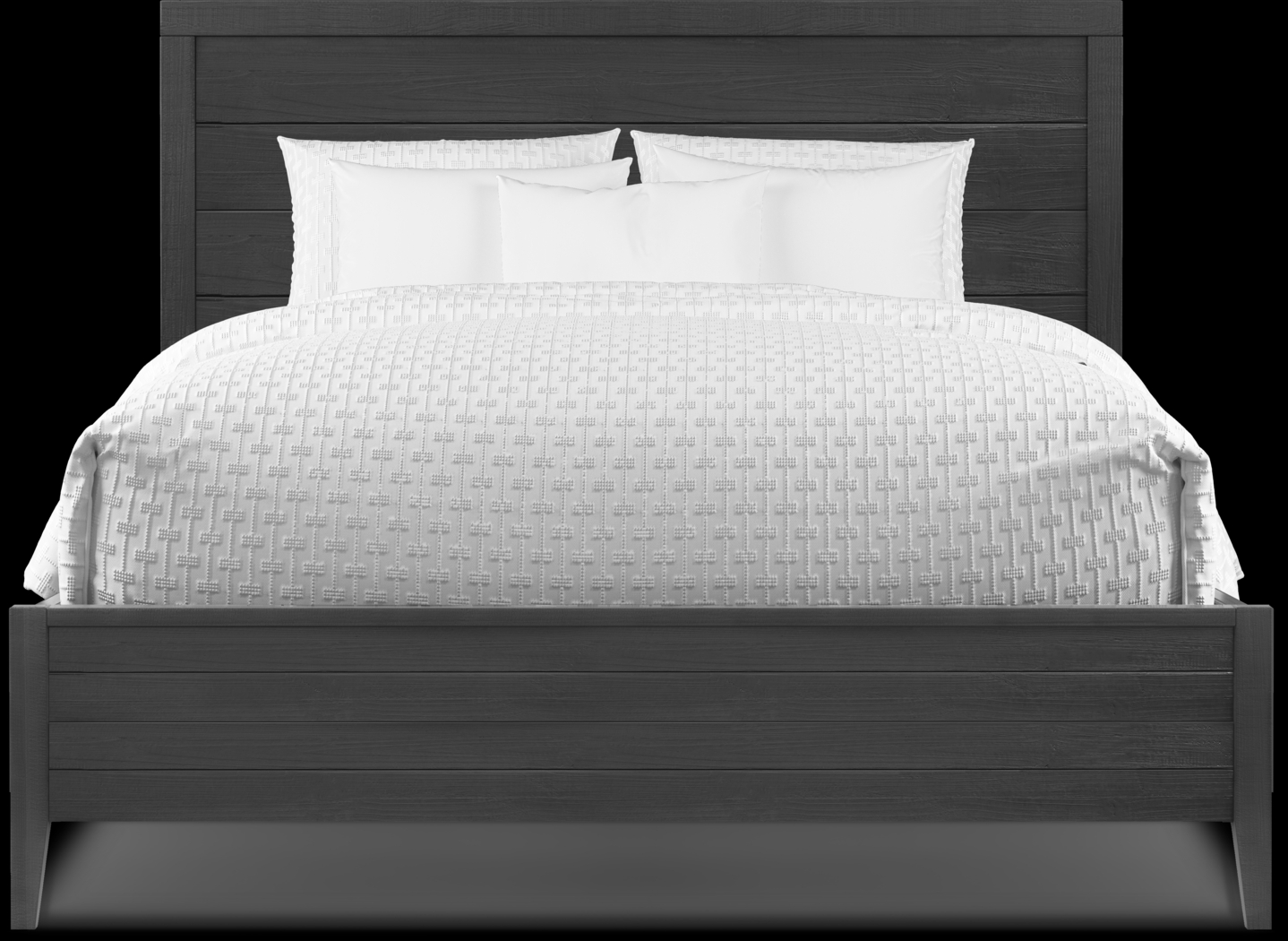 Palm Grove Black 3 Pc Queen Panel Bed - Thumbnail - Image 3