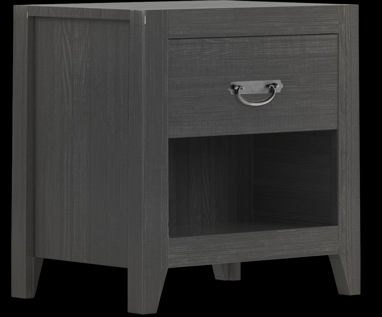 Palm Grove Black Open Nightstand - Thumbnail - Image 2