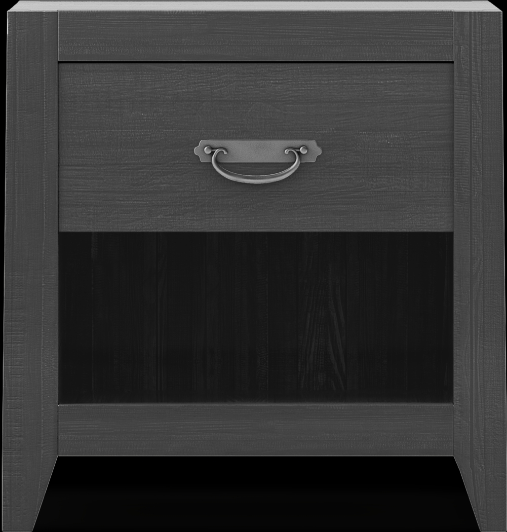 Palm Grove Black Open Nightstand - Thumbnail - Image 1