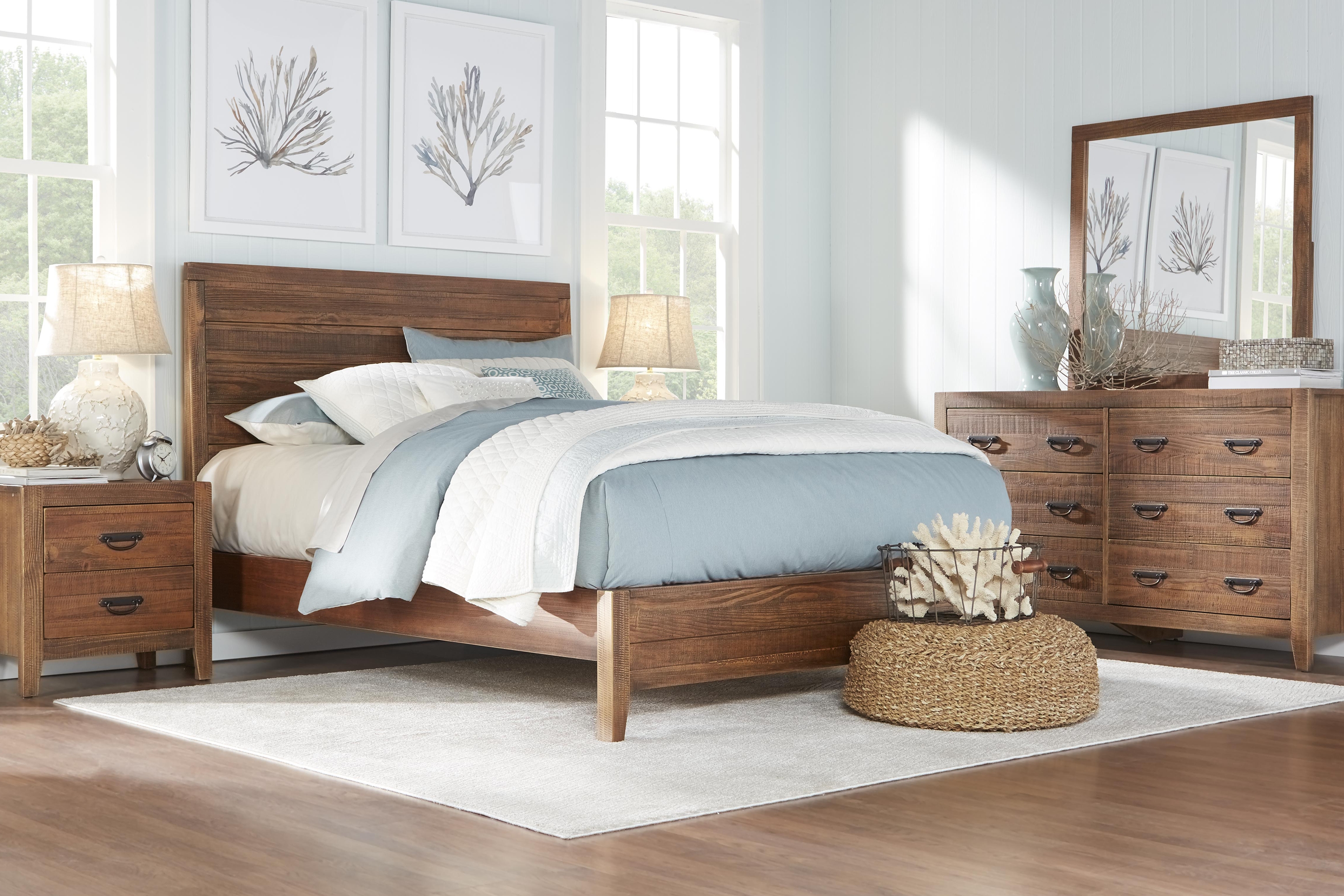 Palm Grove Brown 5 Pc Queen Panel Bedroom - Thumbnail - Image 1