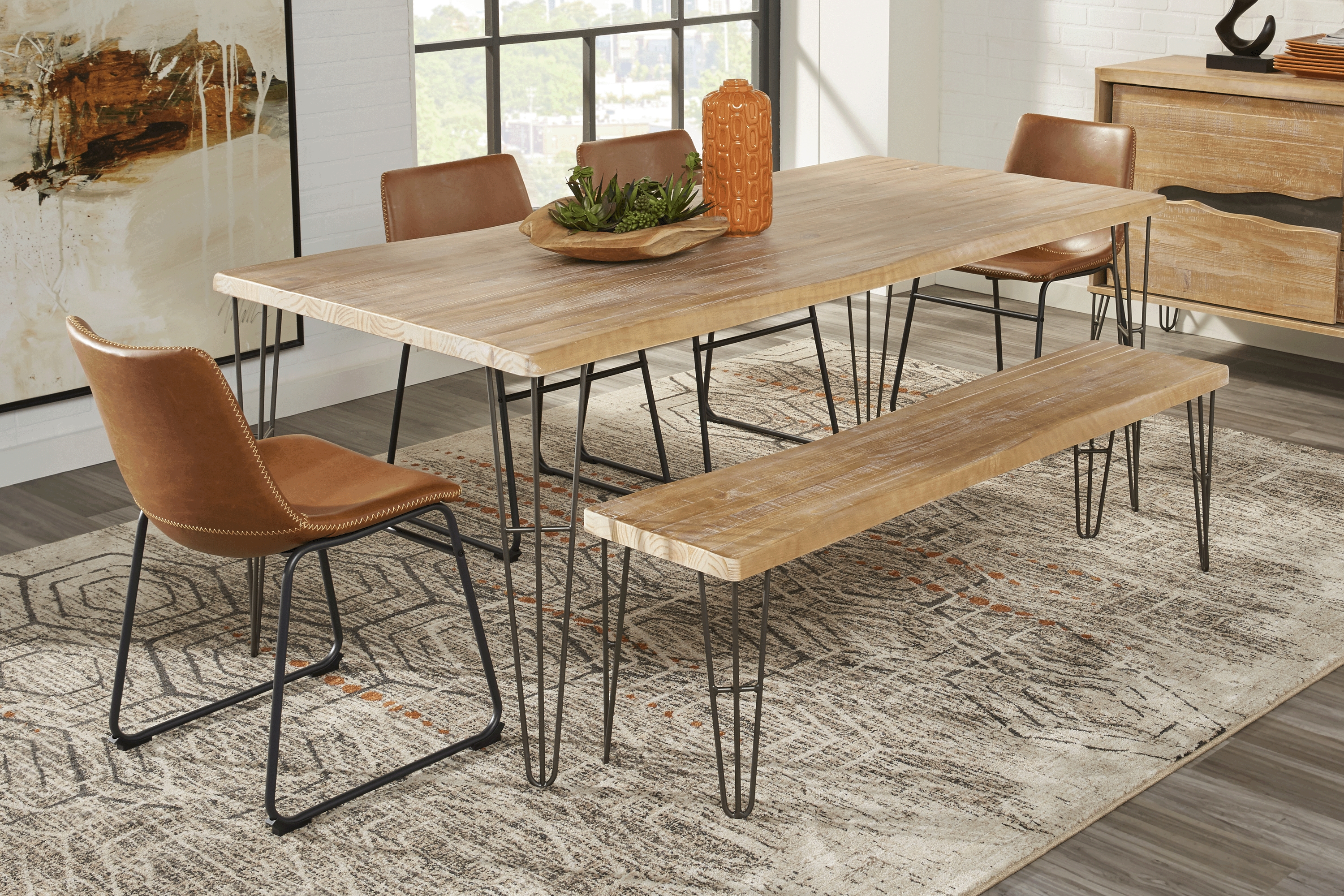 Palm Grove Brown 6 Pc Rectangle Dining Room with Brown Chairs - Thumbnail - Image 1