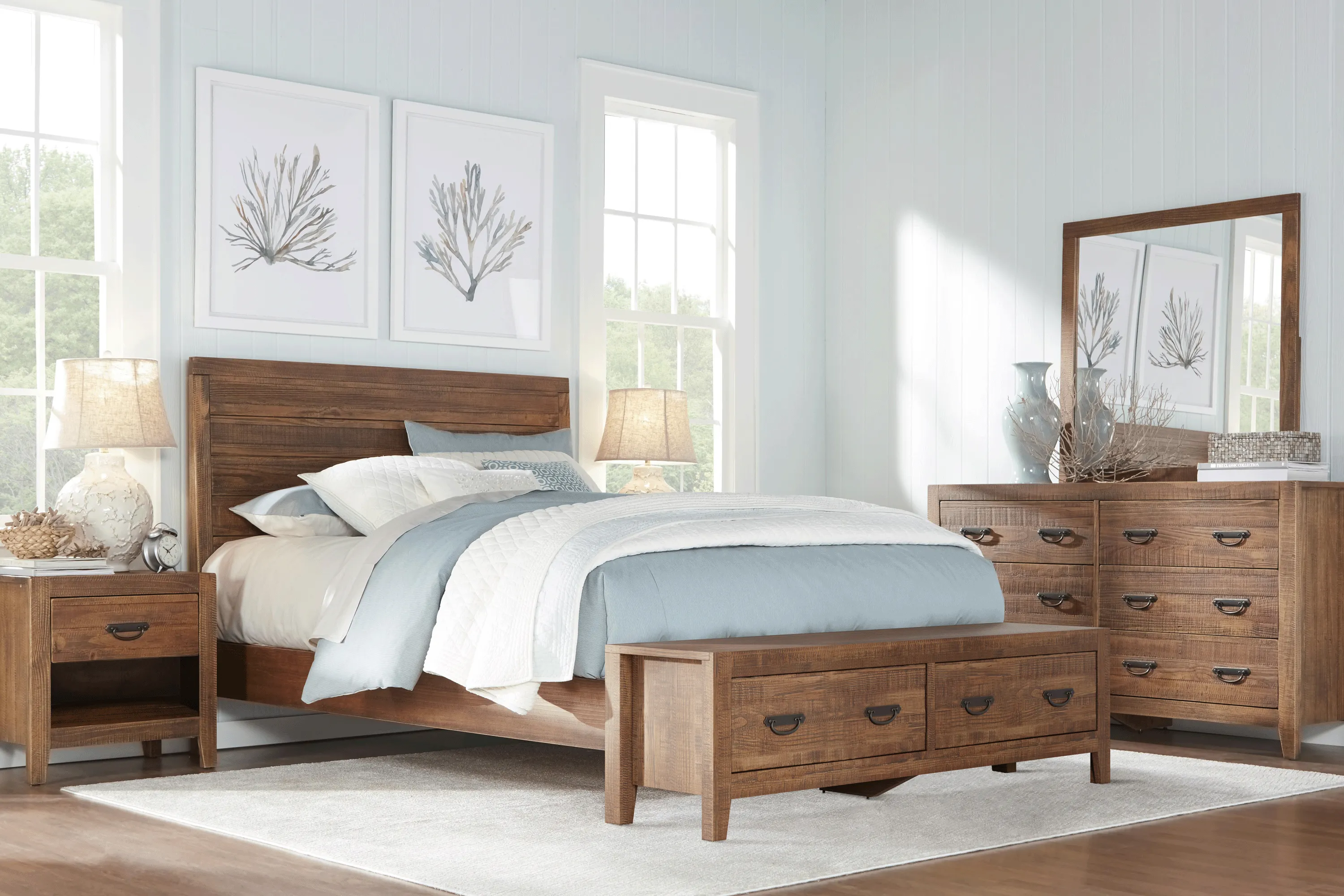 Palm Grove Brown 7 Pc King Storage Bedroom - Thumbnail - Image 1