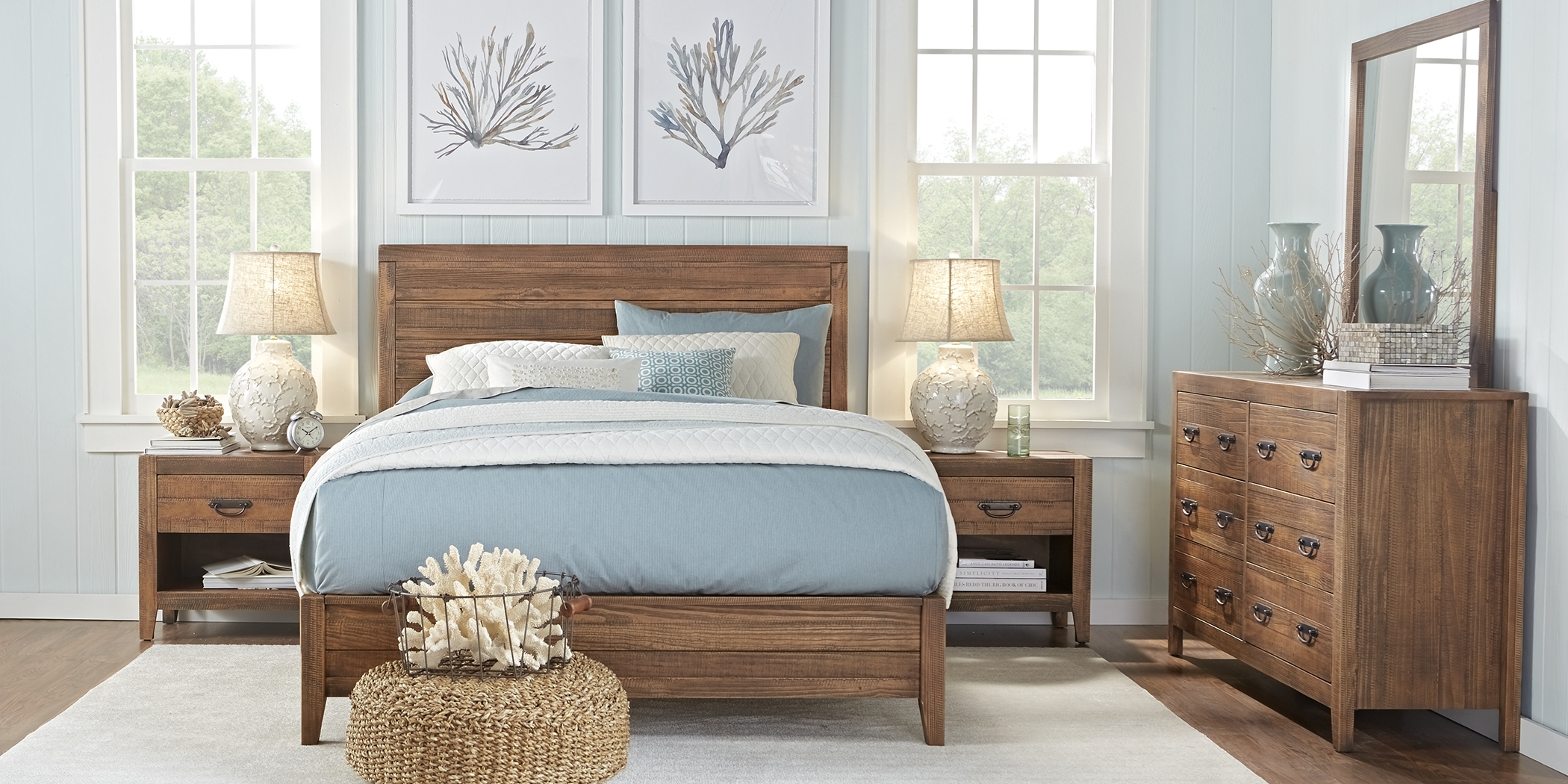 Palm Grove Brown 7 Pc King Panel Bedroom - Thumbnail - Image 2