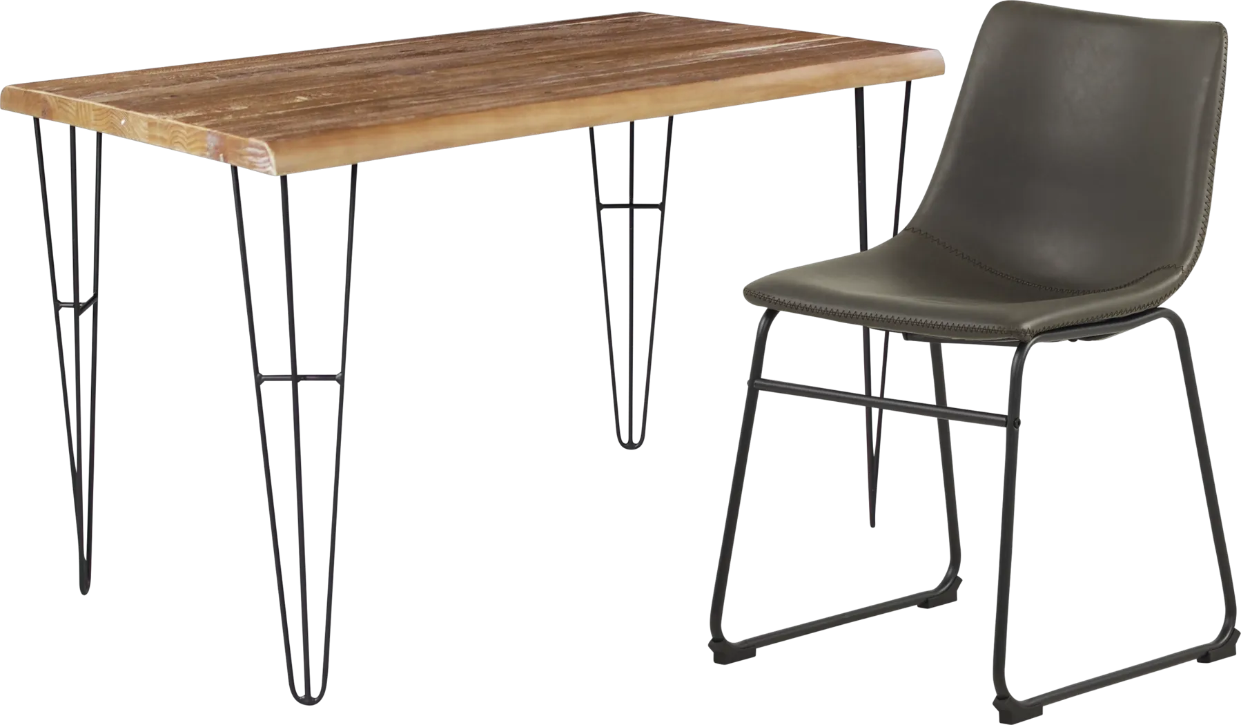 Palm Grove Brown Desk with Gray Chair - Thumbnail - Image 1