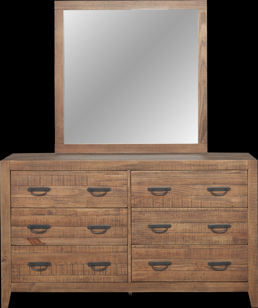 Palm Grove Brown Dresser with Mirror - Thumbnail - Image 1