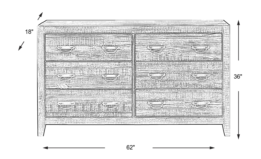 Dimension Image. Please refer to the Dimension Tab on this page for dimension details.