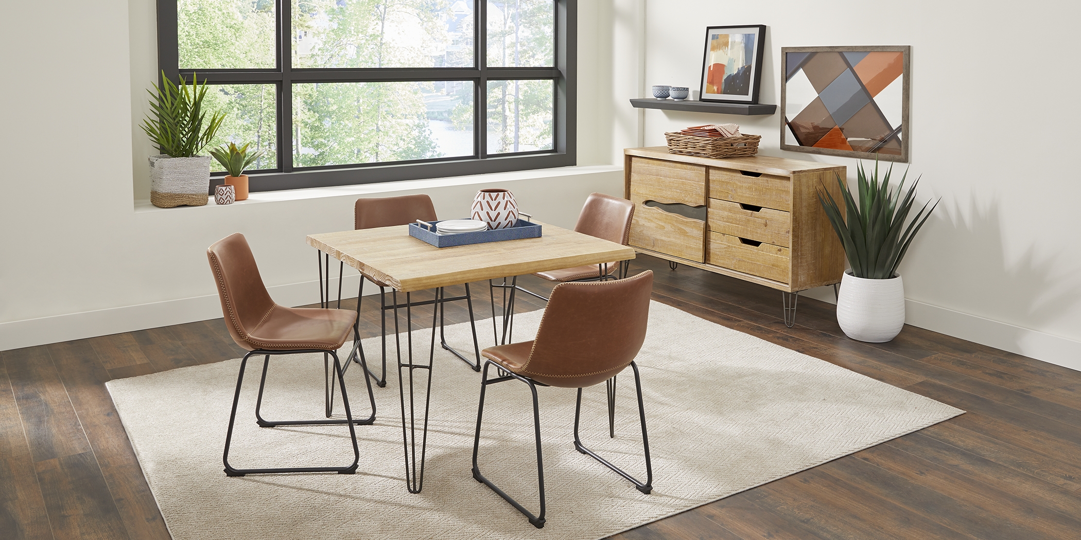 Palm Grove Brown 5 Pc Square Dining Room with Brown Chairs - Thumbnail - Image 2