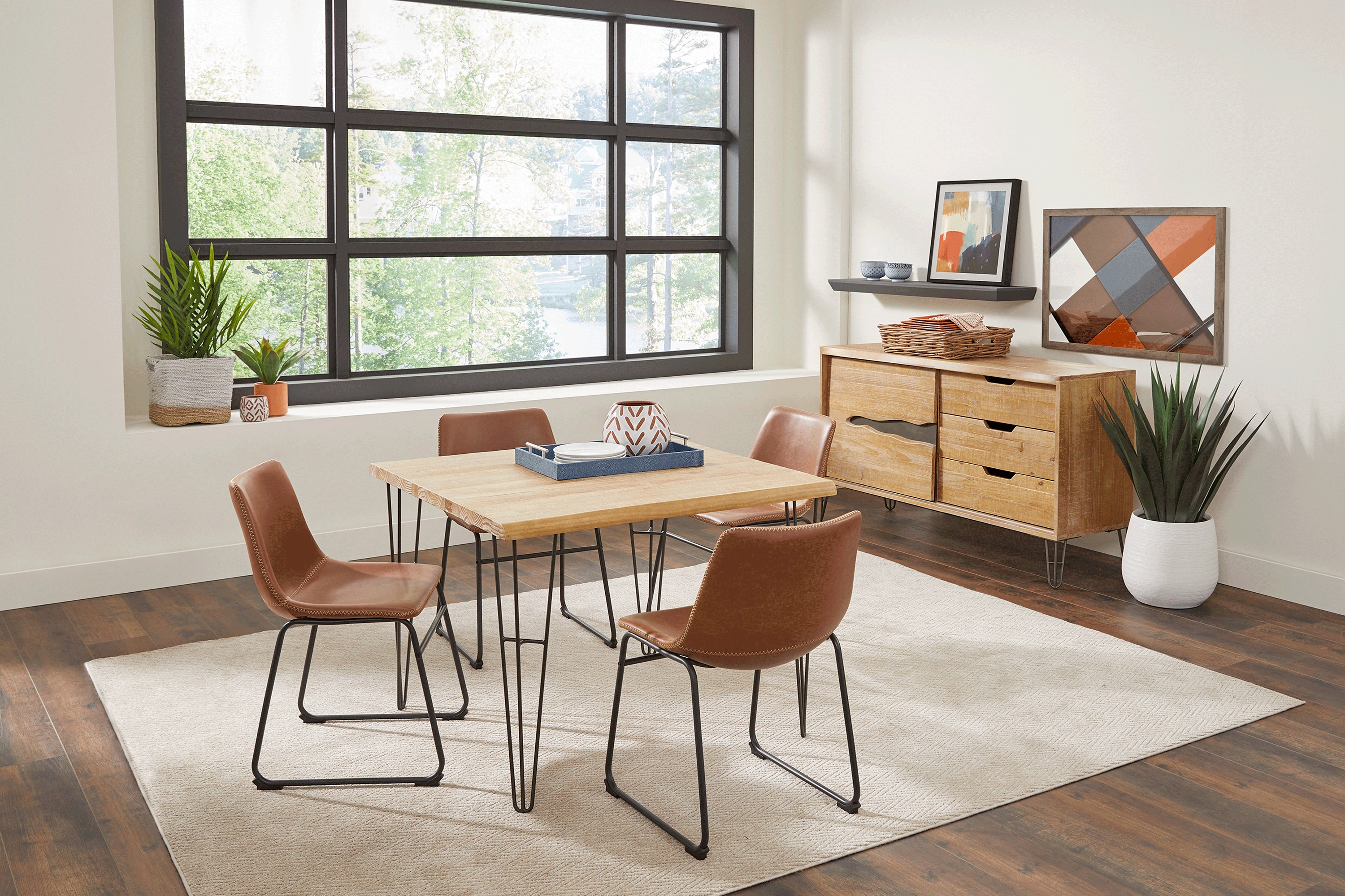 Palm Grove Brown Square Dining Table - Thumbnail - Image 2