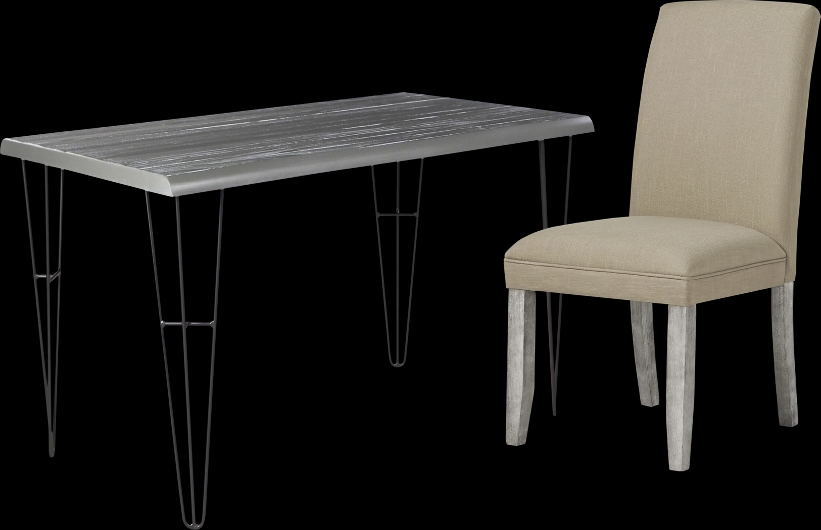 Palm Grove Gray Desk with Brown Chair - Thumbnail - Image 1