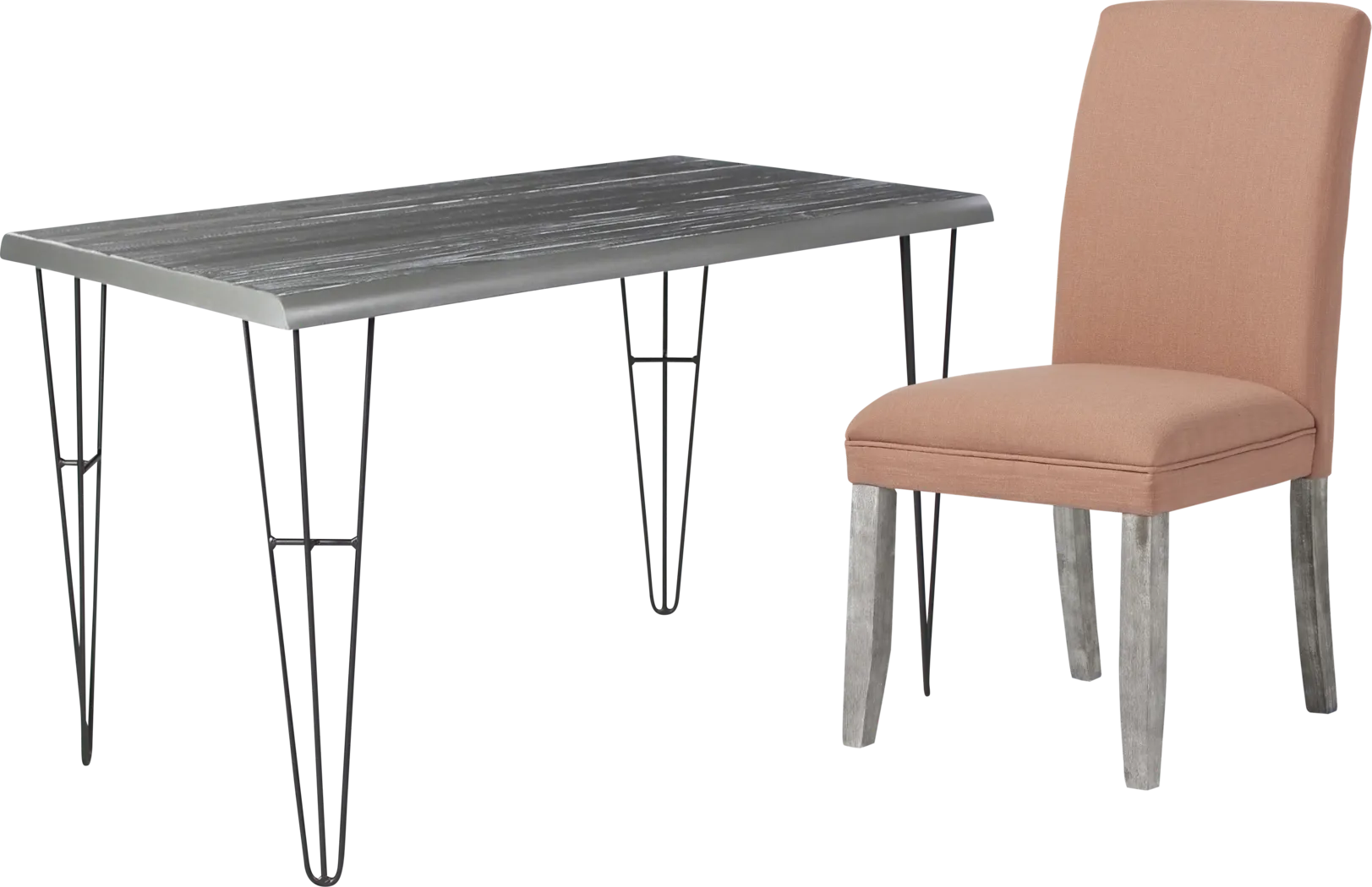 Palm Grove Gray Desk with Orange Chair - Thumbnail - Image 1