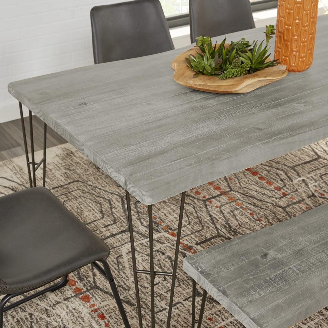 Palm Grove Gray 5 Pc Rectangle Dining Room with Brown Chairs - Thumbnail - Image 3