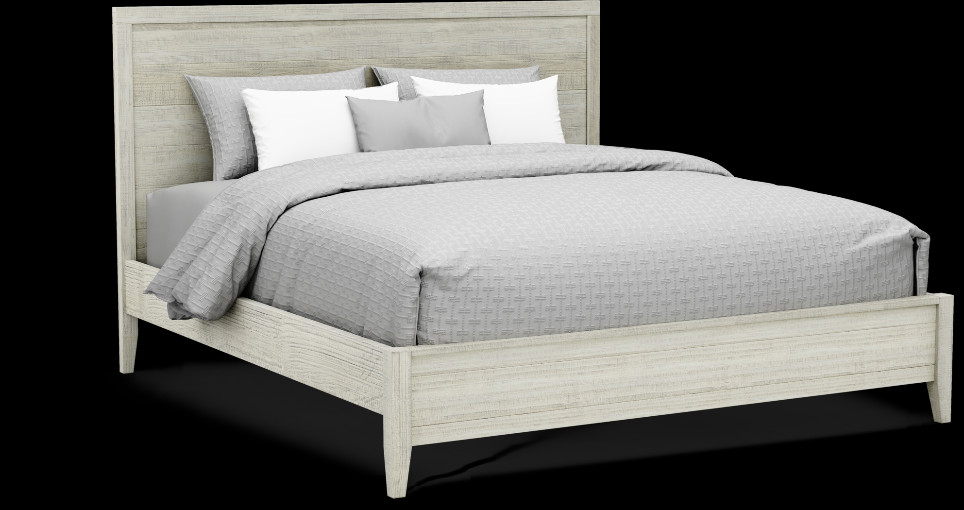 Palm Grove White 5 Pc King Panel Bedroom - Thumbnail - Image 2