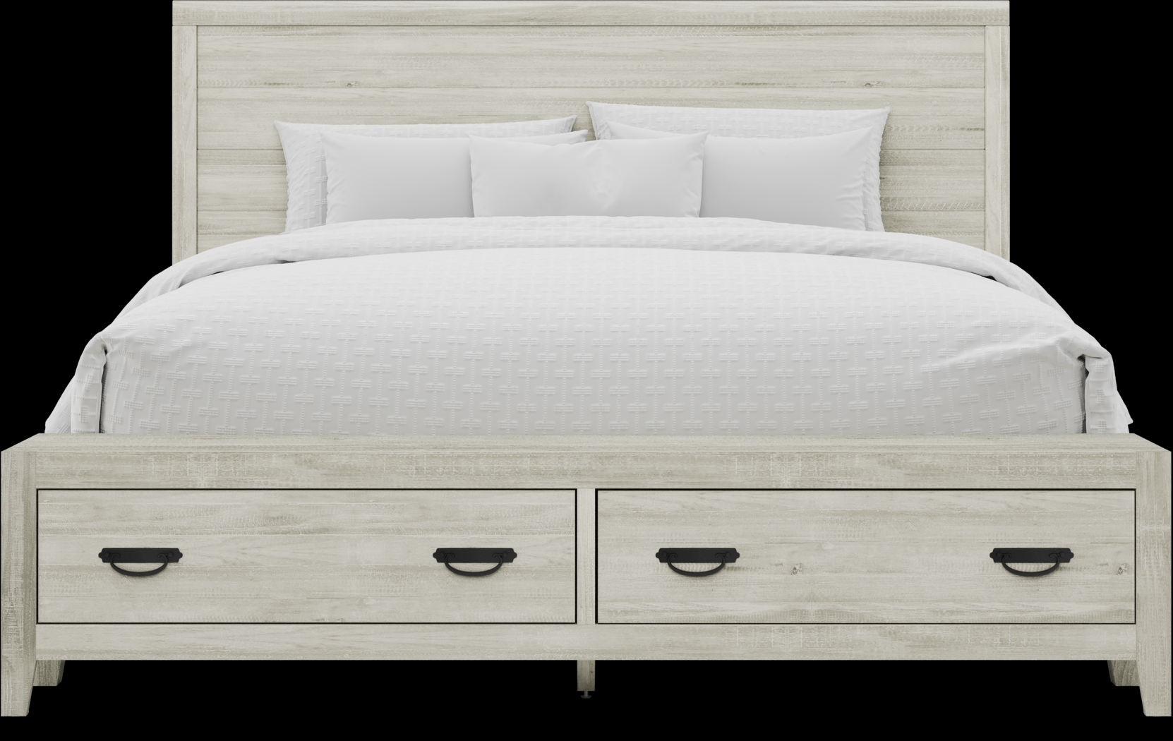 Palm Grove White 3 Pc King Storage Bed - Thumbnail - Image 2