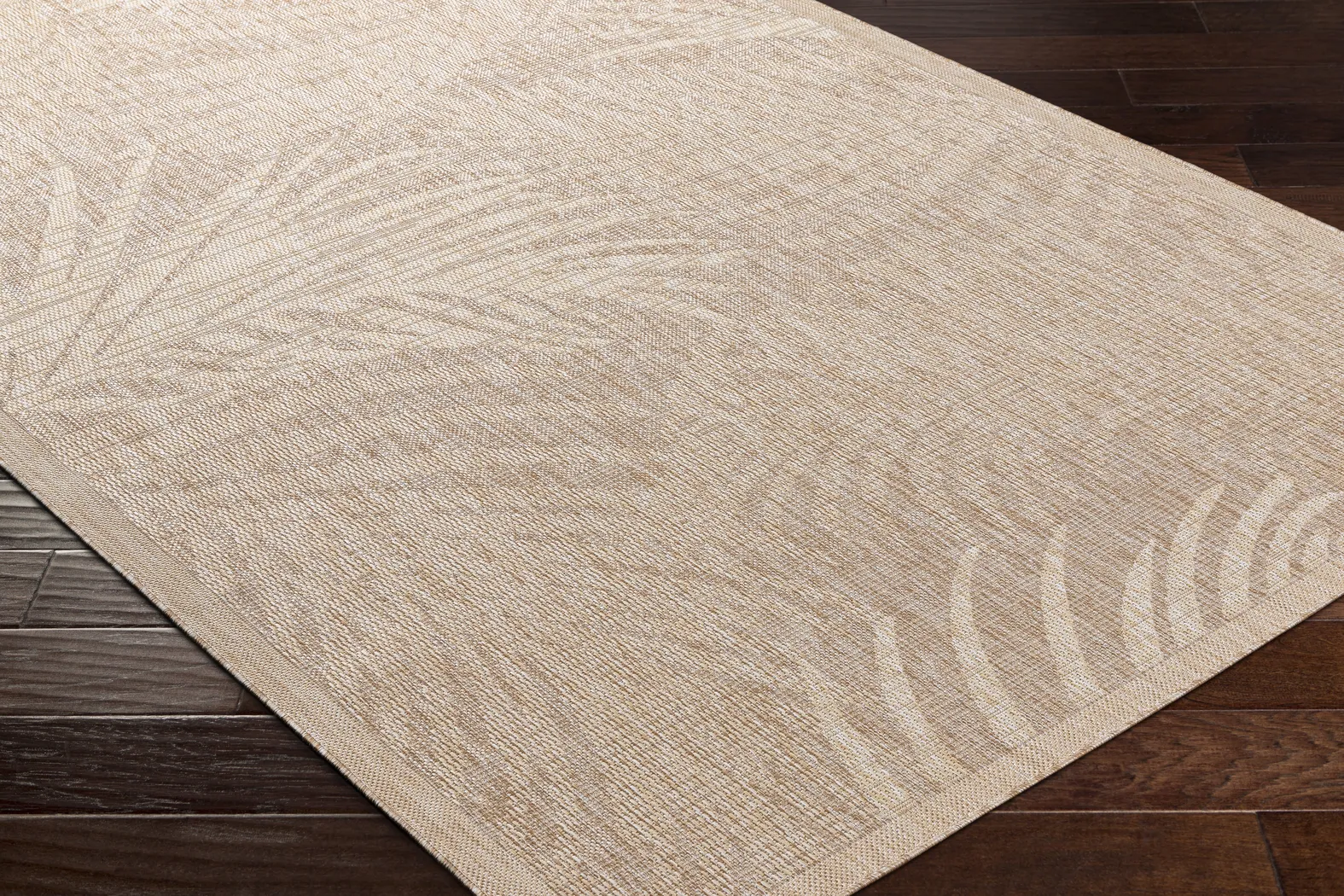 Palm Oasis Beige 6'7" x 9 Indoor/Outdoor Rug - Thumbnail - Image 3