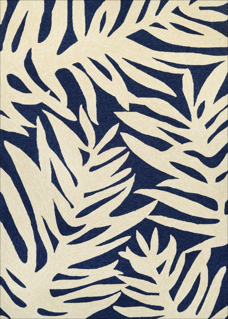 Palm Point Blue 5'6 x 8' Indoor/Outdoor Rug - Thumbnail - Image 1