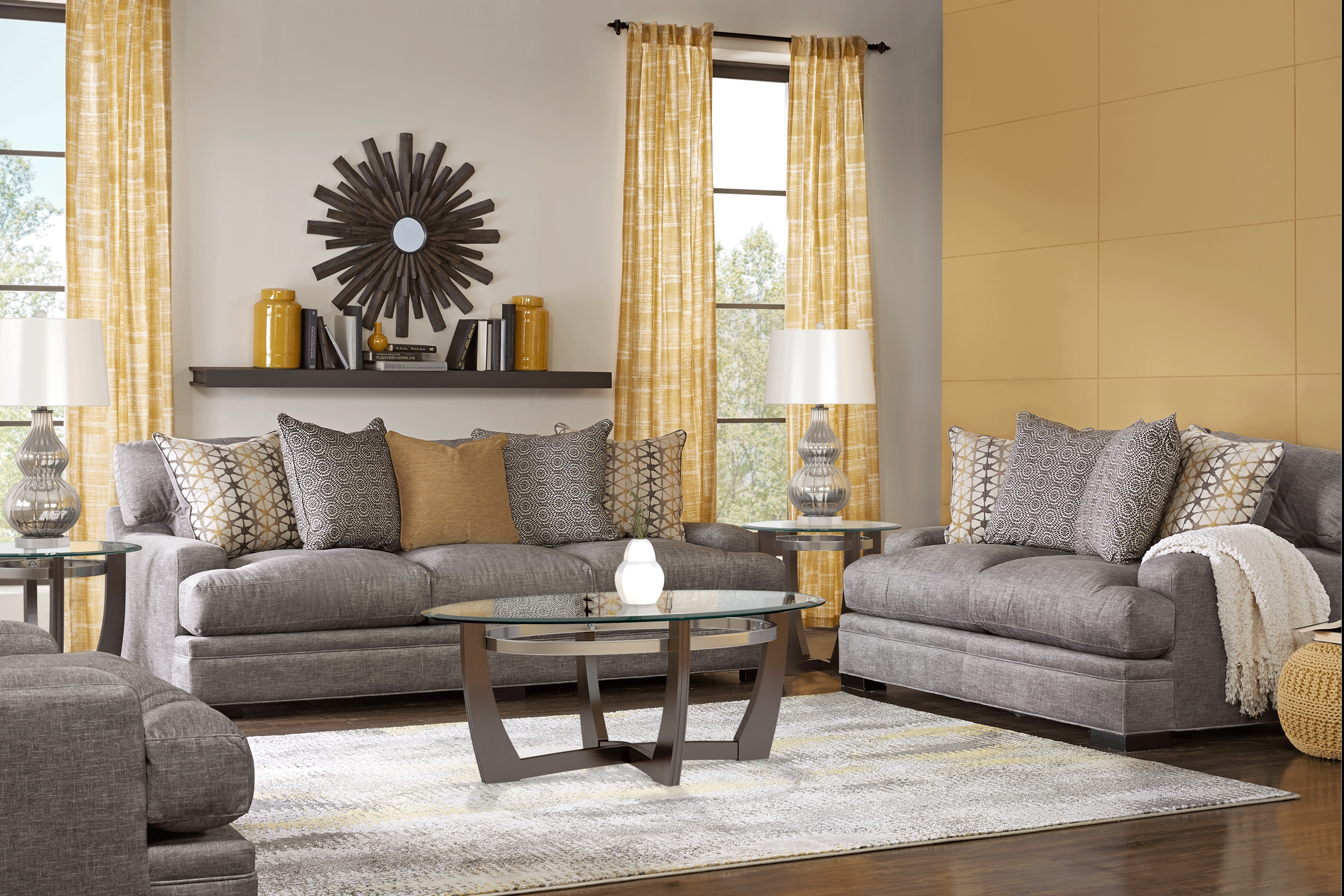 Palm Springs Silver 8 Pc Living Room - Thumbnail - Image 1