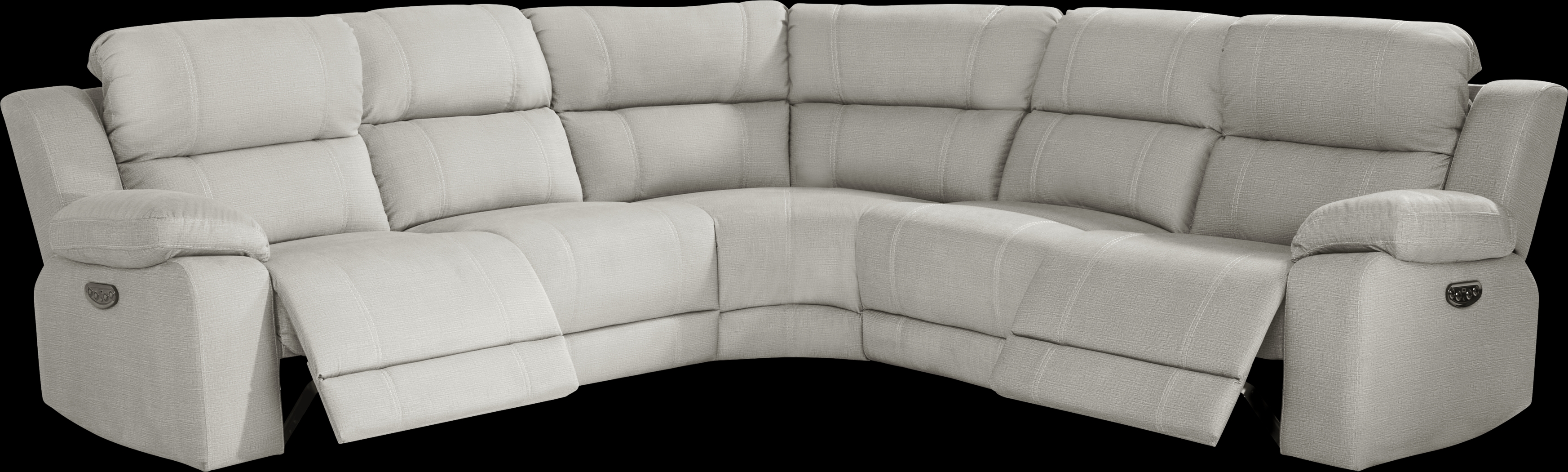 Palmer Point Gray 5 Pc Dual Power Reclining Sectional - Thumbnail - Image 3