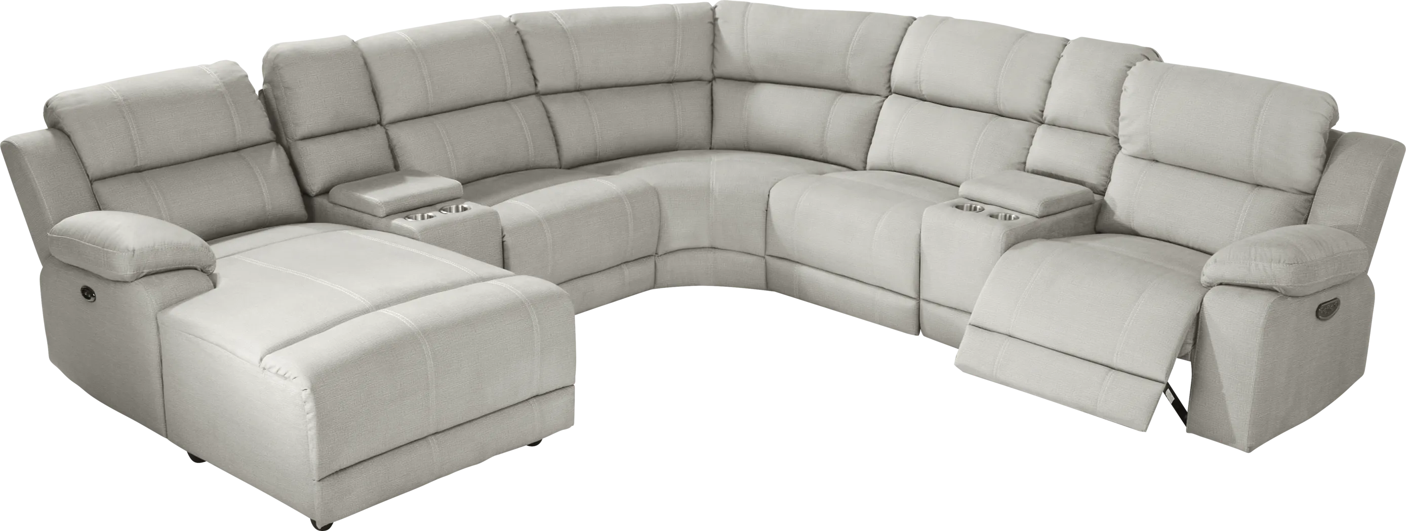 Palmer Point Gray 7 Pc Dual Power Reclining Sectional - Thumbnail - Image 3