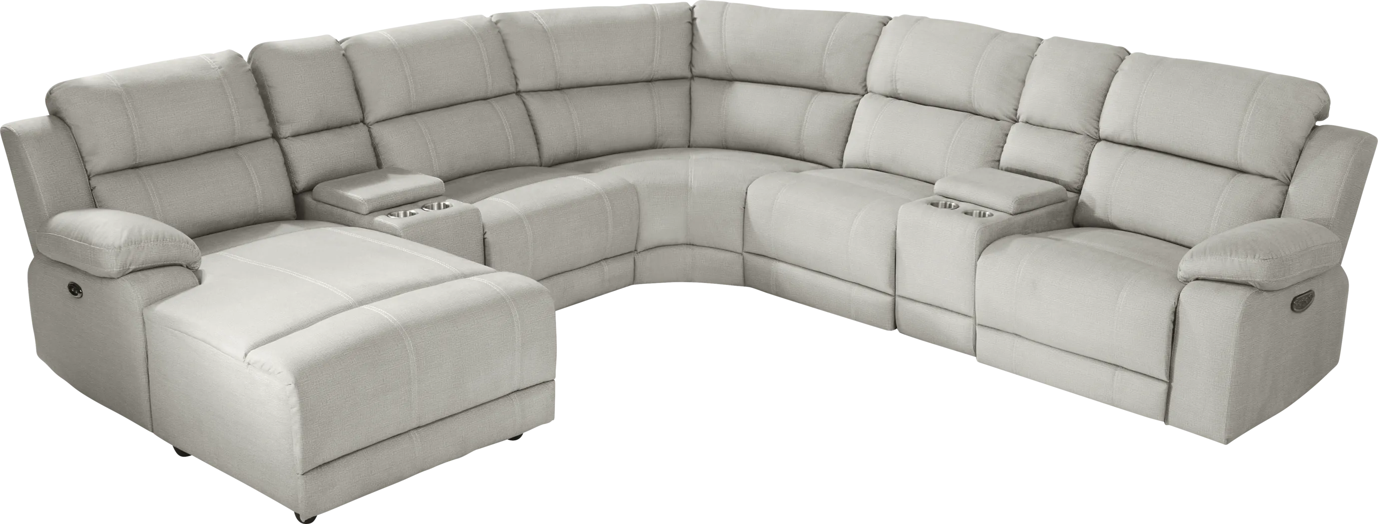 Palmer Point Gray 7 Pc Dual Power Reclining Sectional - Thumbnail - Image 1