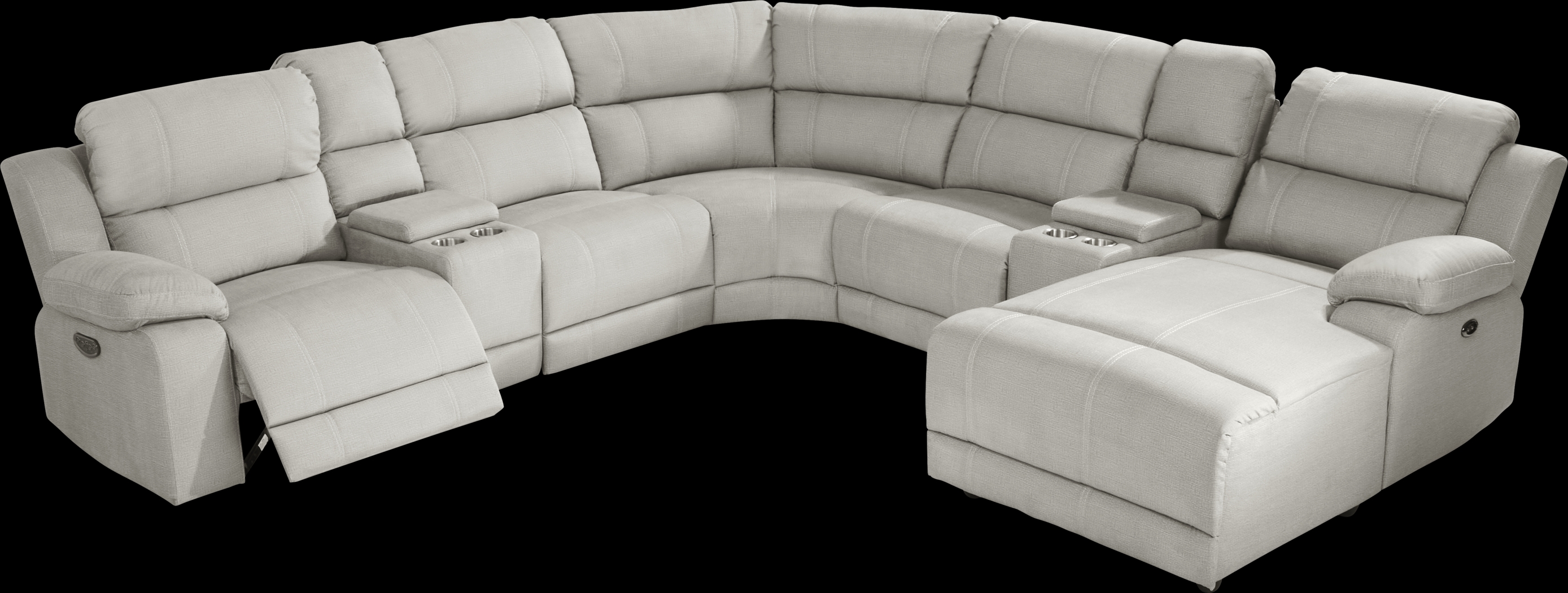 Palmer Point Gray 7 Pc Dual Power Reclining Sectional - Thumbnail - Image 3