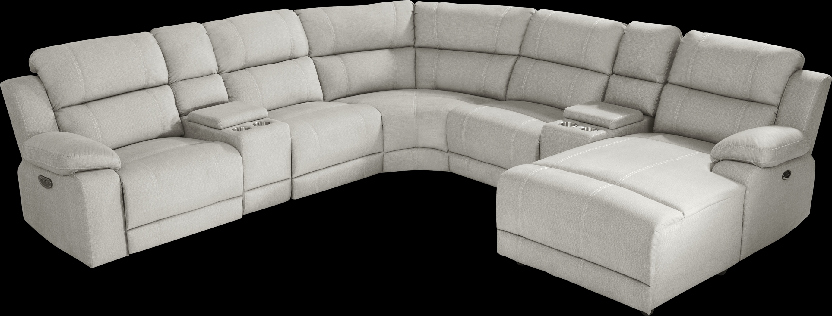 Palmer Point Gray 7 Pc Dual Power Reclining Sectional - Thumbnail - Image 1