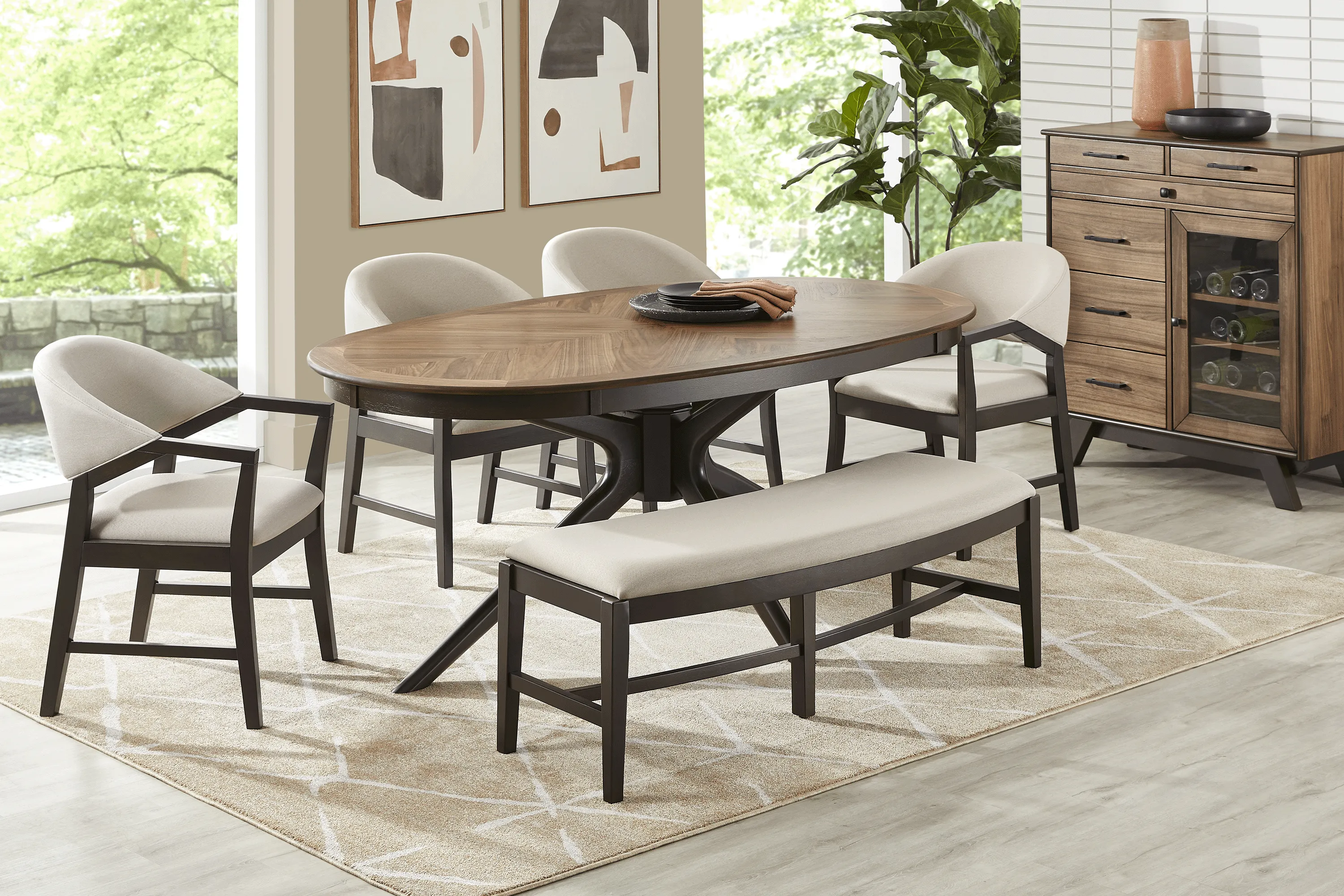 Palmetto Grove Walnut 6 Pc Dining Room - Thumbnail - Image 1