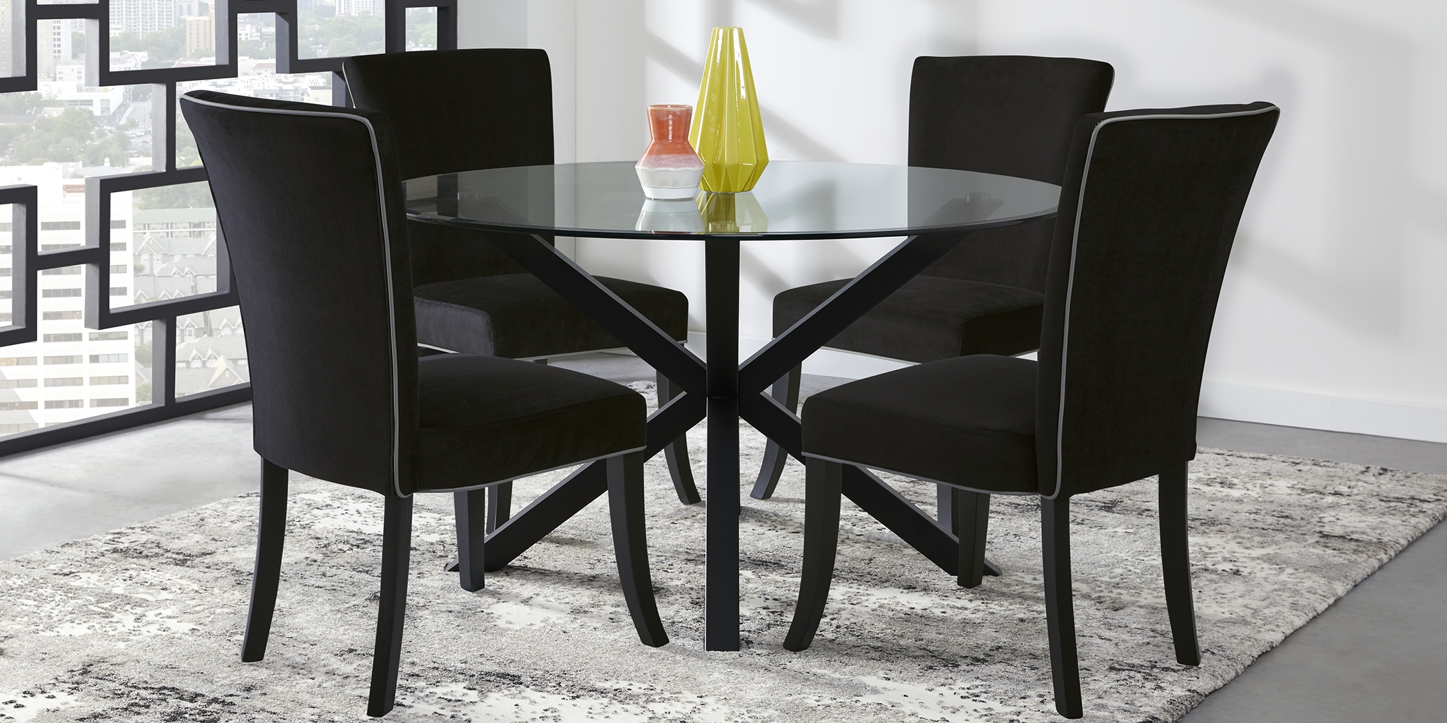 Palmetto Way Black 5 Pc Dining Set with Black Chairs - Thumbnail - Image 1