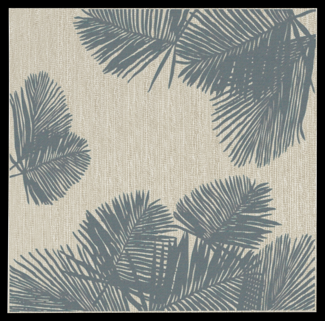 Palms Breeze Aqua 7'10 Square Indoor/Outdoor Rug - Thumbnail - Image 1
