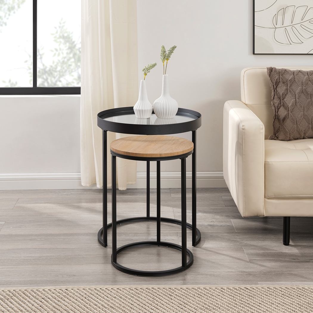 Palmyer Black Nesting Table, Set of 2 - Thumbnail - Image 2