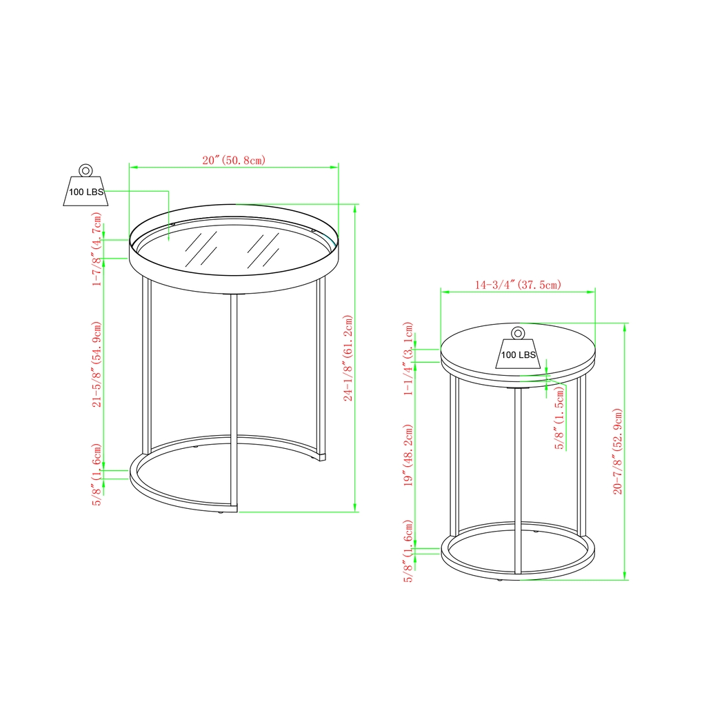 Palmyer Gold Nesting Table, Set of 2 - Thumbnail - Image 6