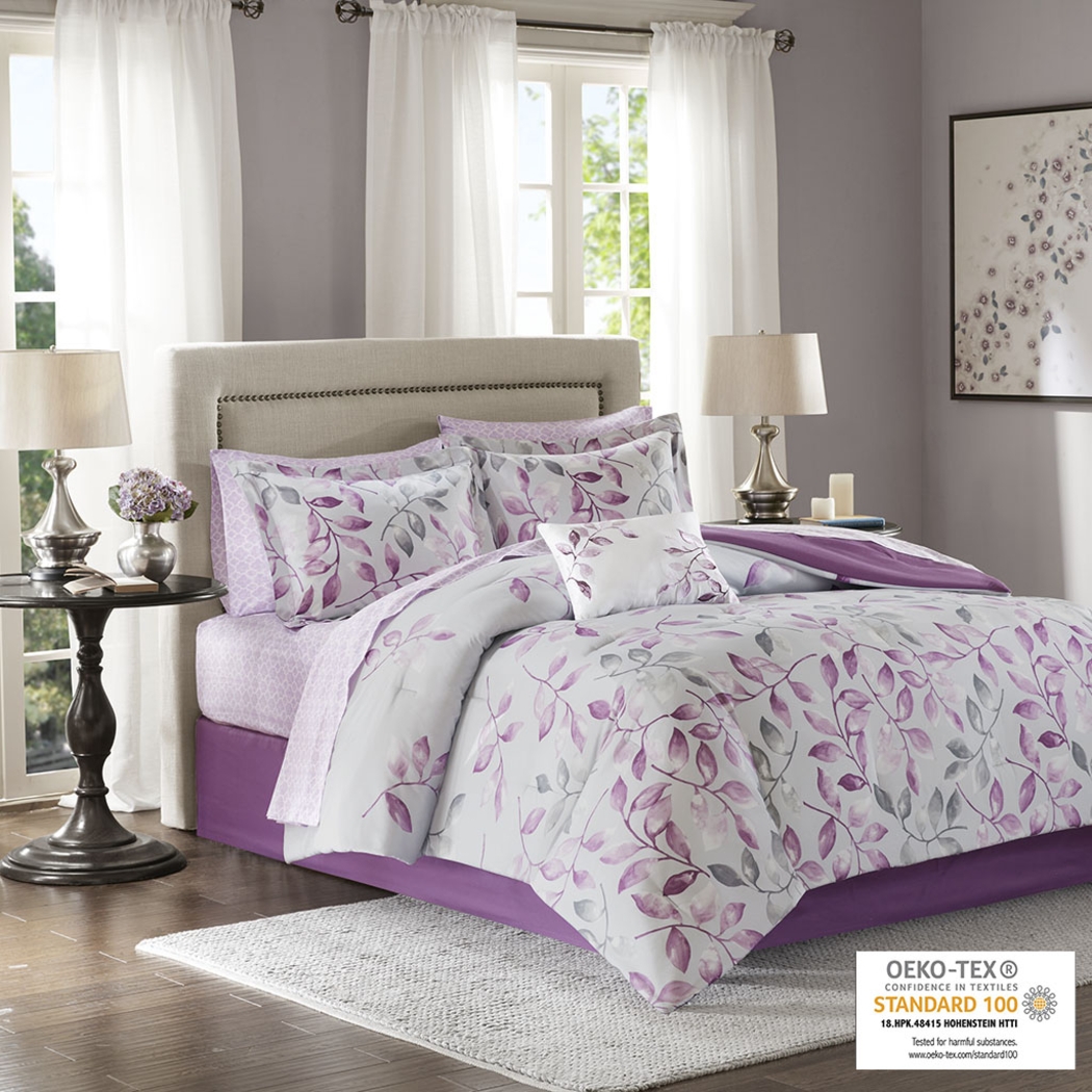Palmyra Purple 9 Pc Queen Comforter Set - Thumbnail - Image 5