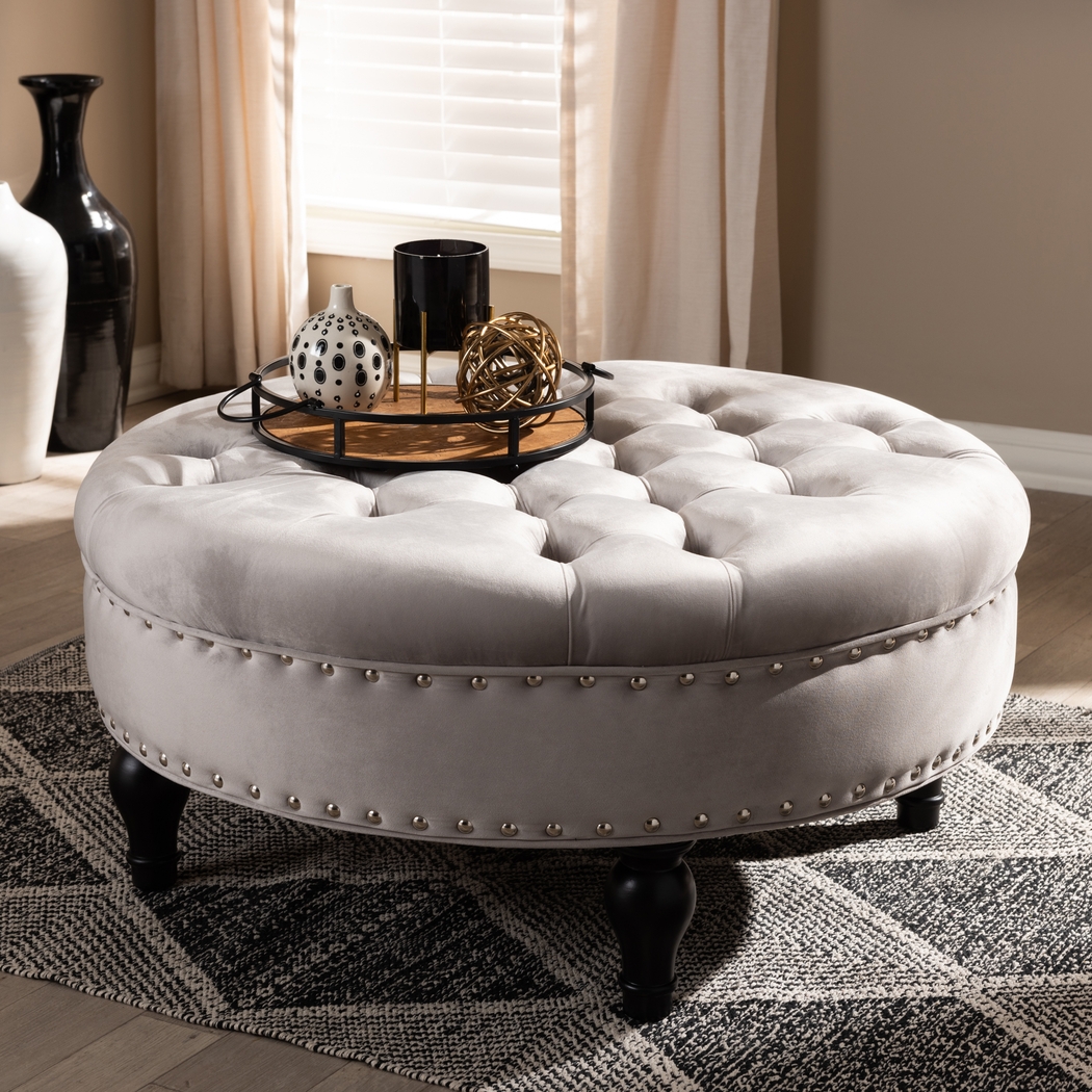 Palmyro Gray Cocktail Ottoman - Thumbnail - Image 2