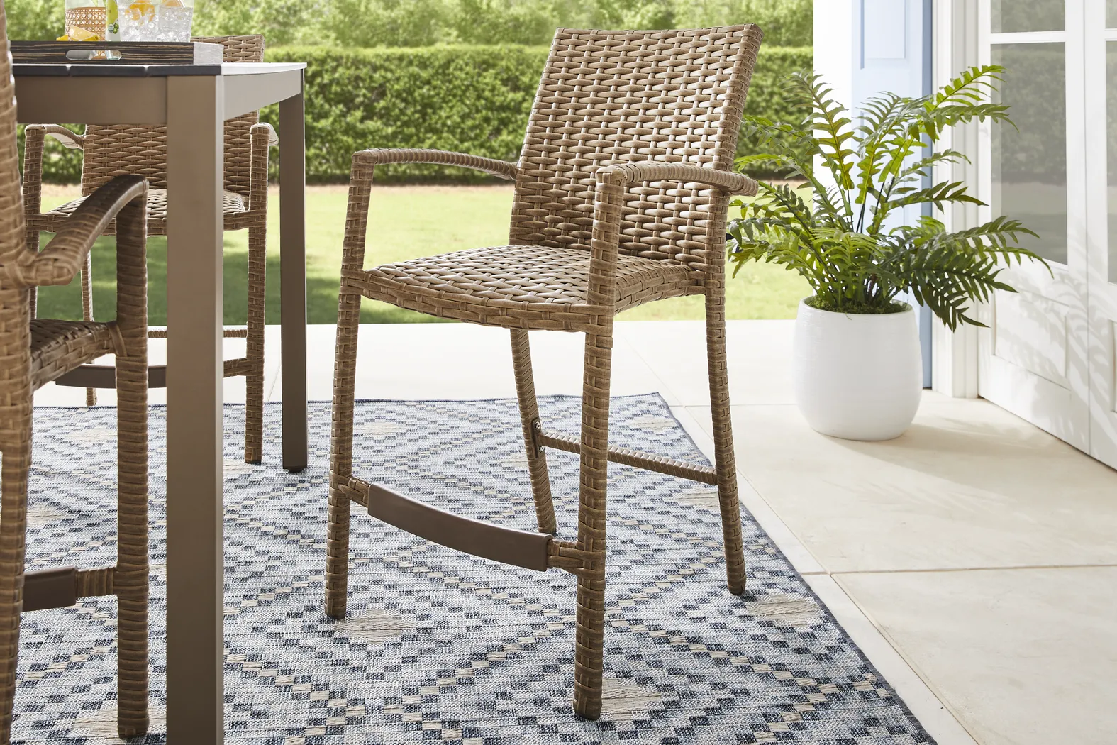 Paloma Brown 5 Pc 40 in. Square Outdoor Bar Height Dining Set - Thumbnail - Image 6