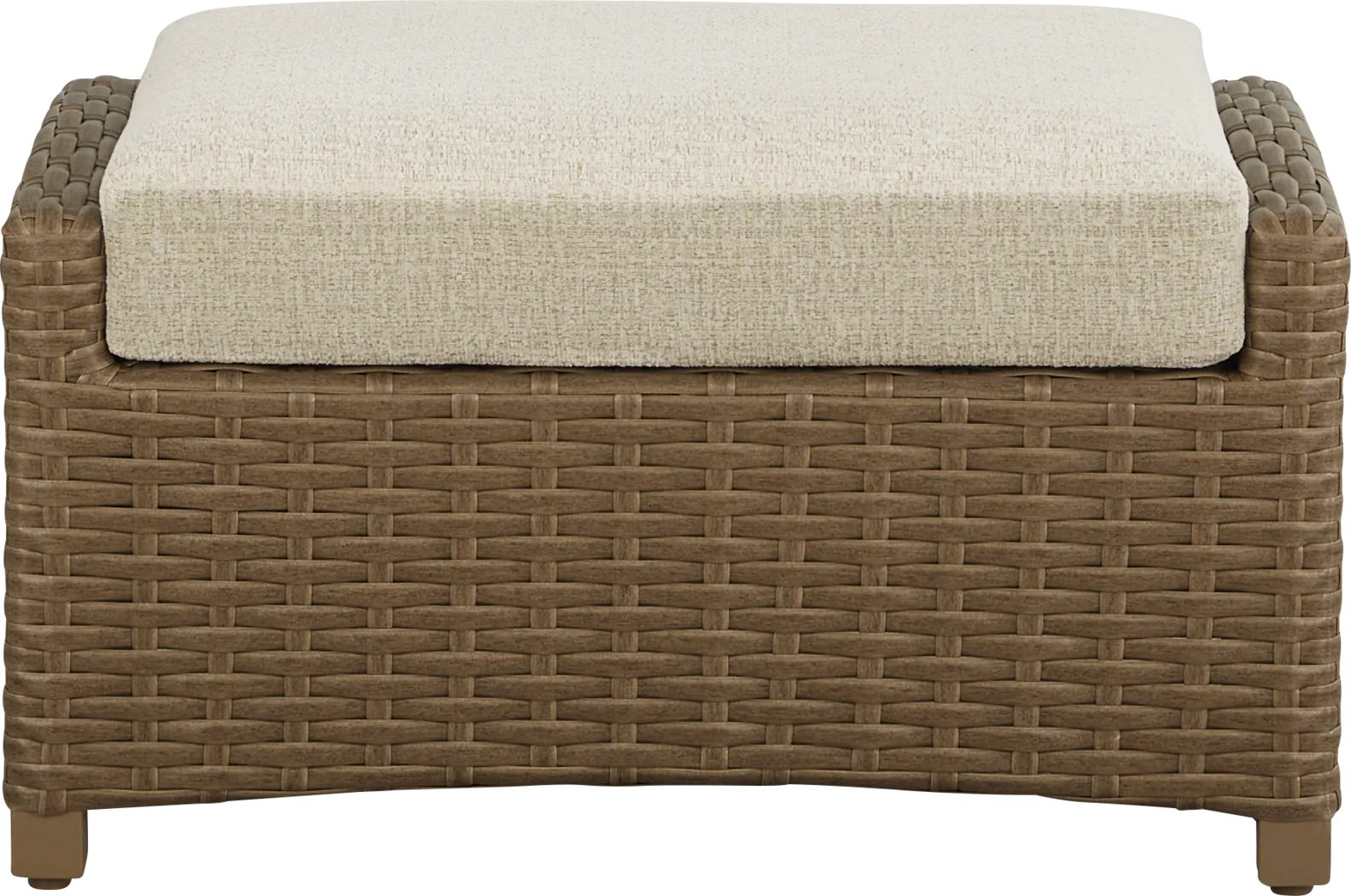 Paloma Brown Outdoor Ottoman with Beige Cushion - Thumbnail - Image 2