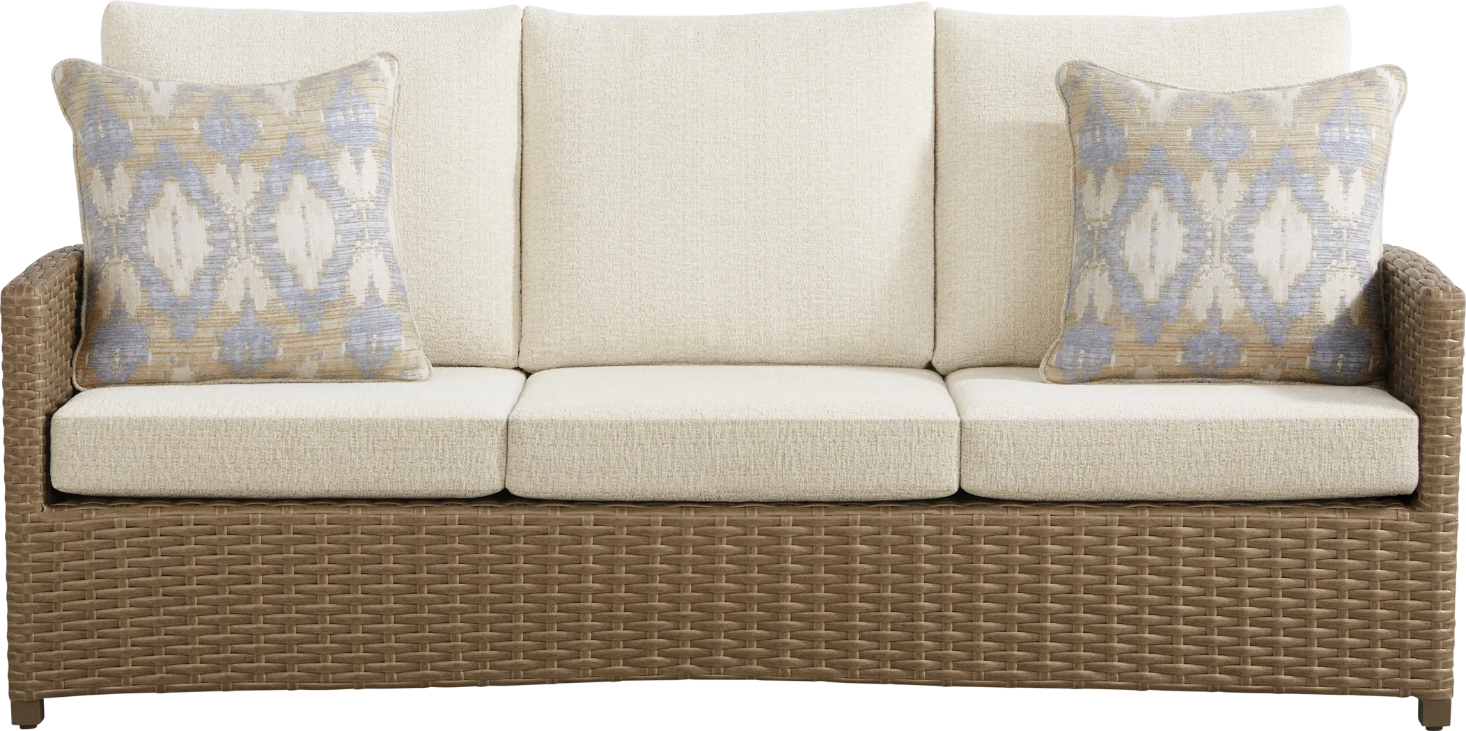 Paloma Brown Outdoor Sofa with Beige Cushions - Thumbnail - Image 1