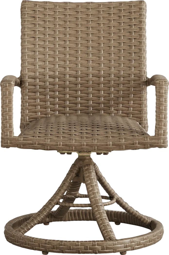 Paloma Brown Outdoor Swivel Dining Chair - Thumbnail - Image 2