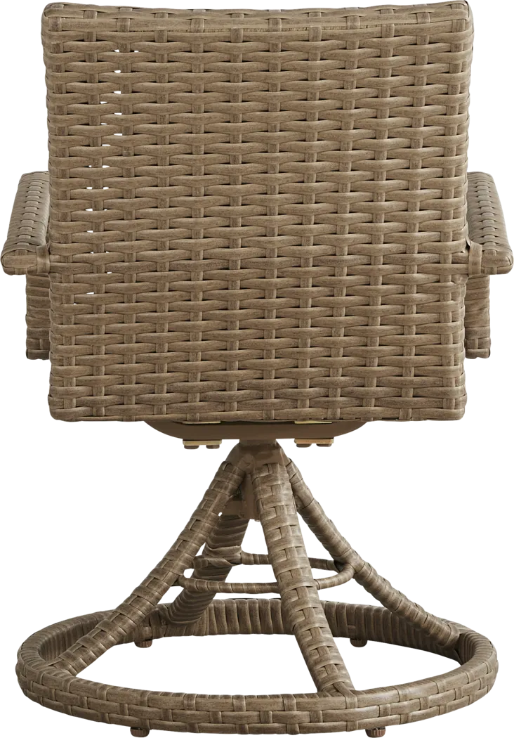 Paloma Brown Outdoor Swivel Dining Chair - Thumbnail - Image 3