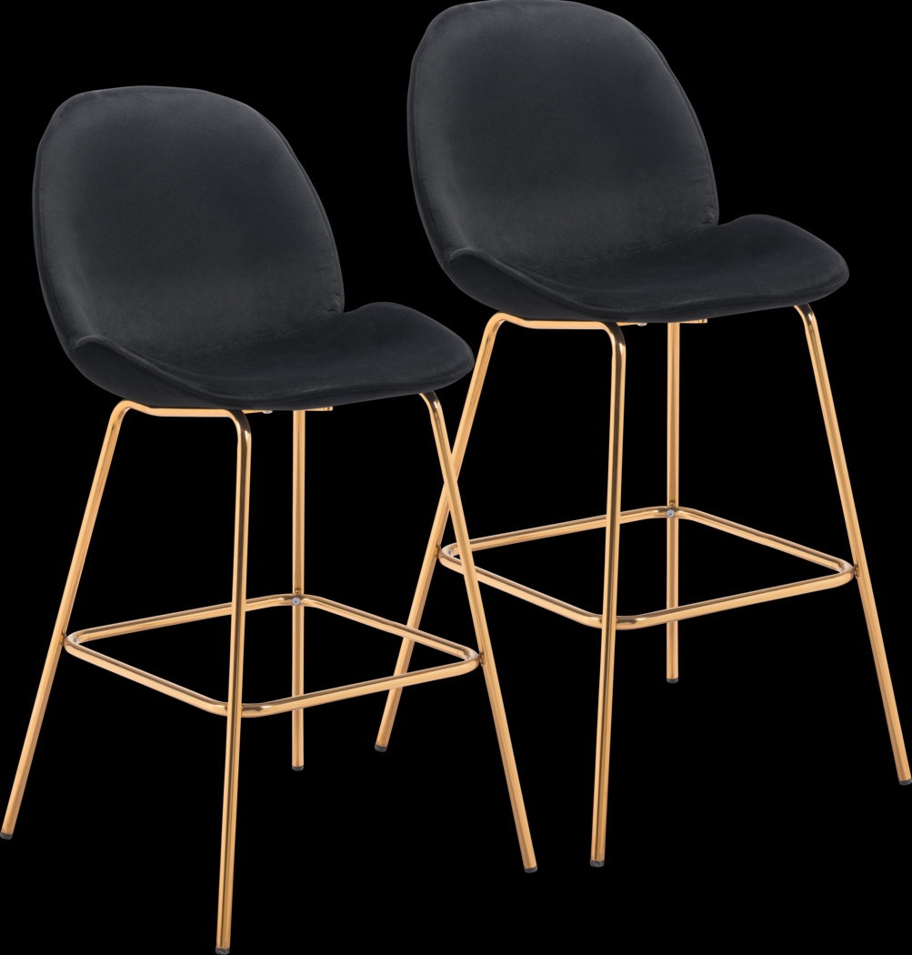 Palou Black Barstool, Set of 2 - Thumbnail - Image 1