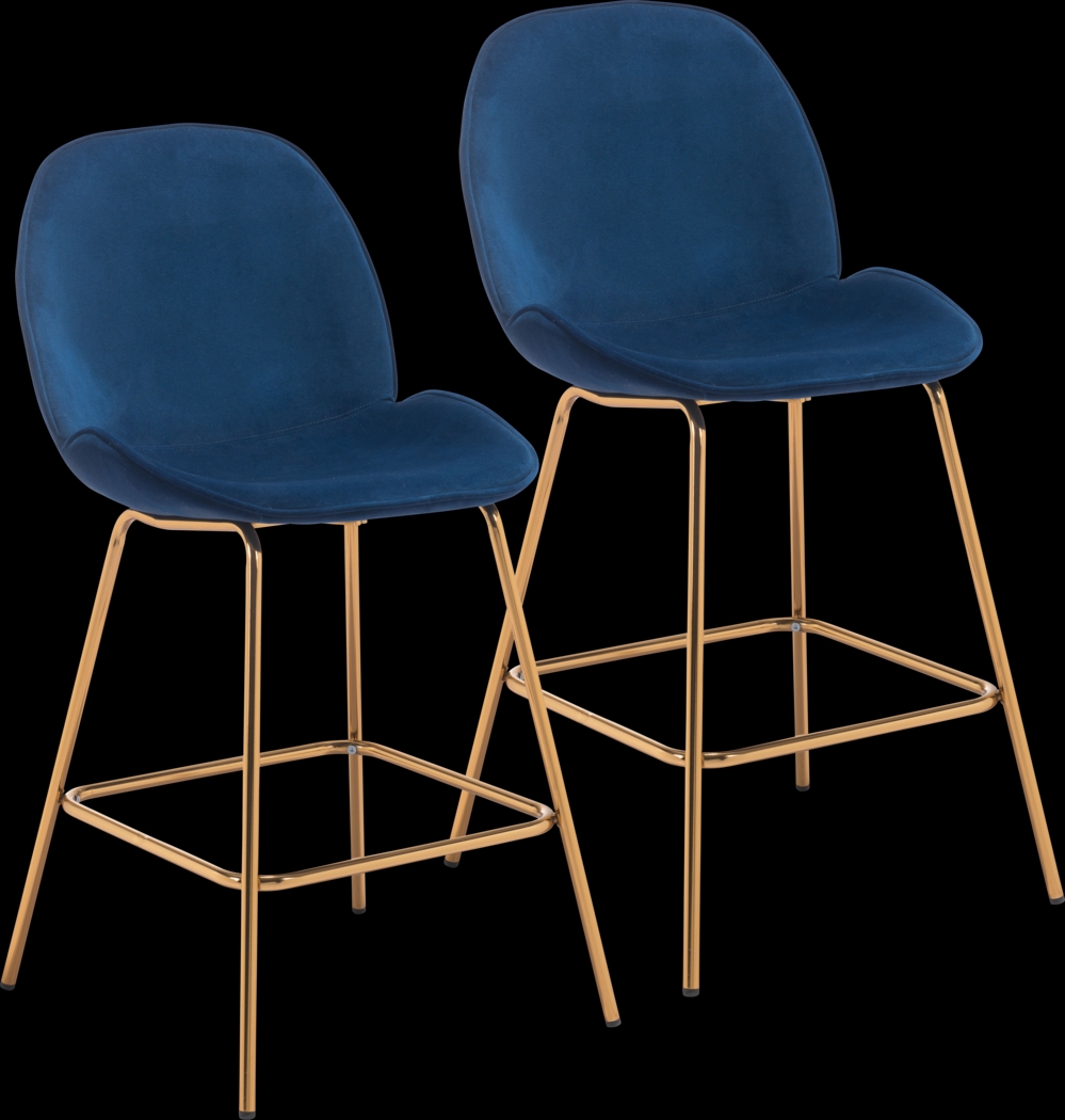 Palou Blue Counter Height Stool, Set of 2 - Thumbnail - Image 1