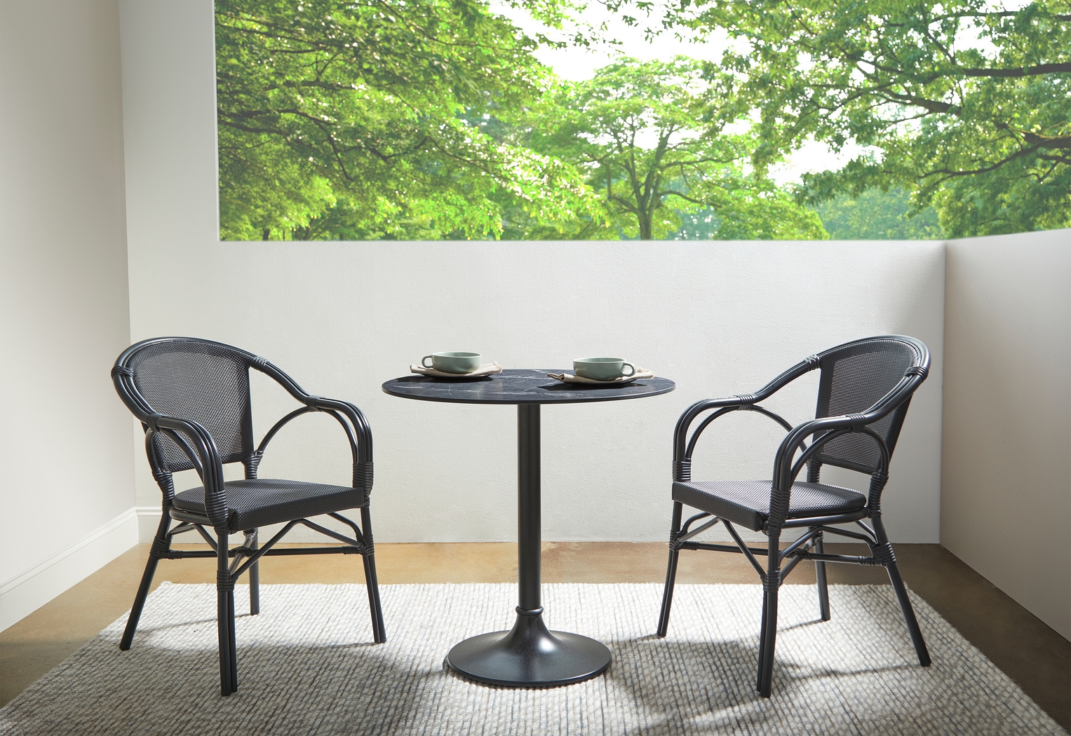 Palumbo I Black Arm Chair, Set of 2 - Thumbnail - Image 2