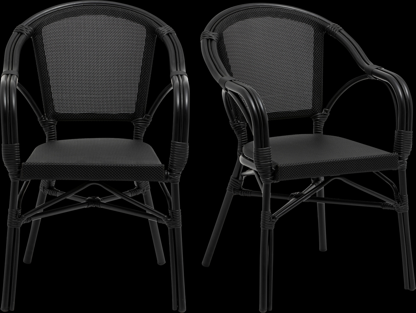 Palumbo I Black Arm Chair, Set of 2 - Thumbnail - Image 1