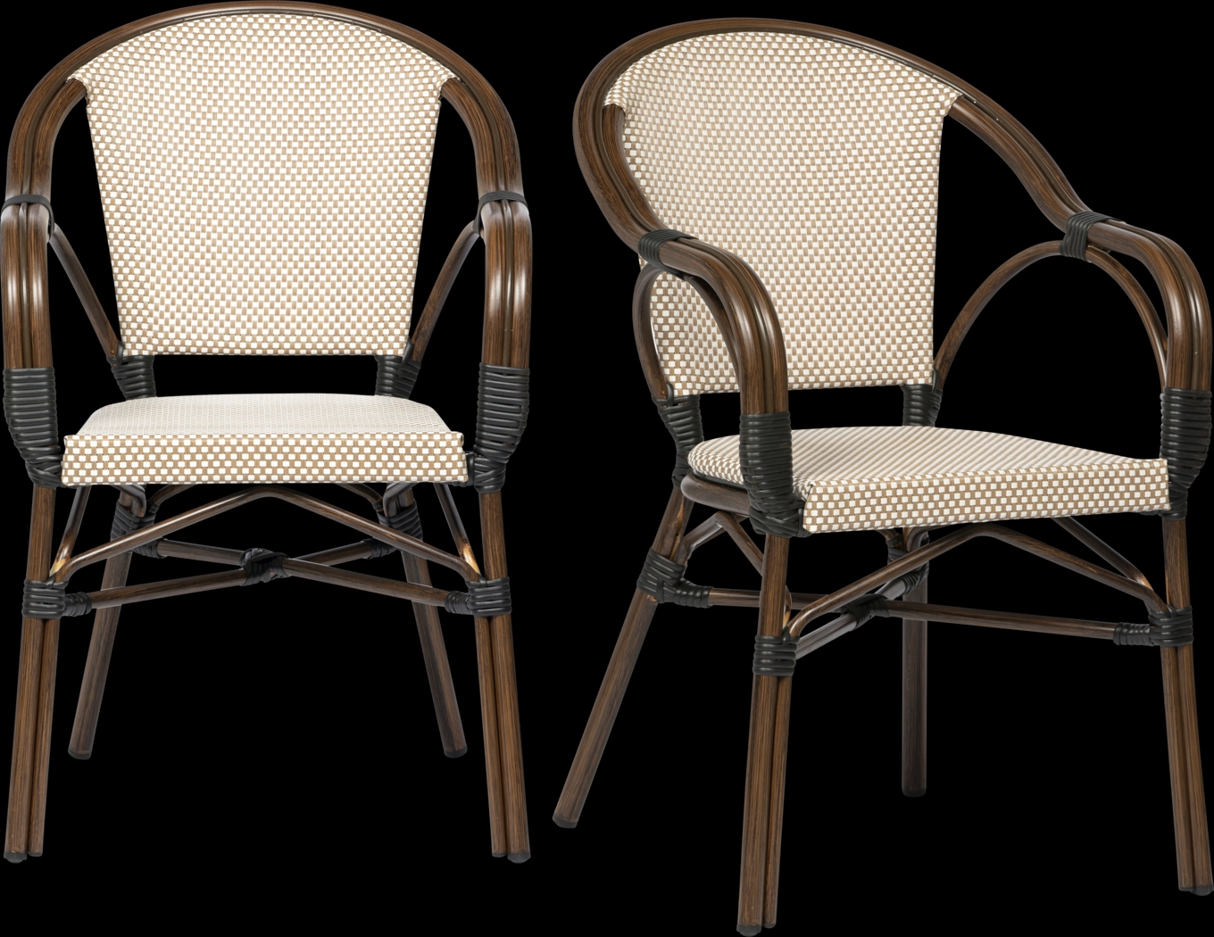 Palumbo II Brown Arm Chair, Set of 2 - Thumbnail - Image 1