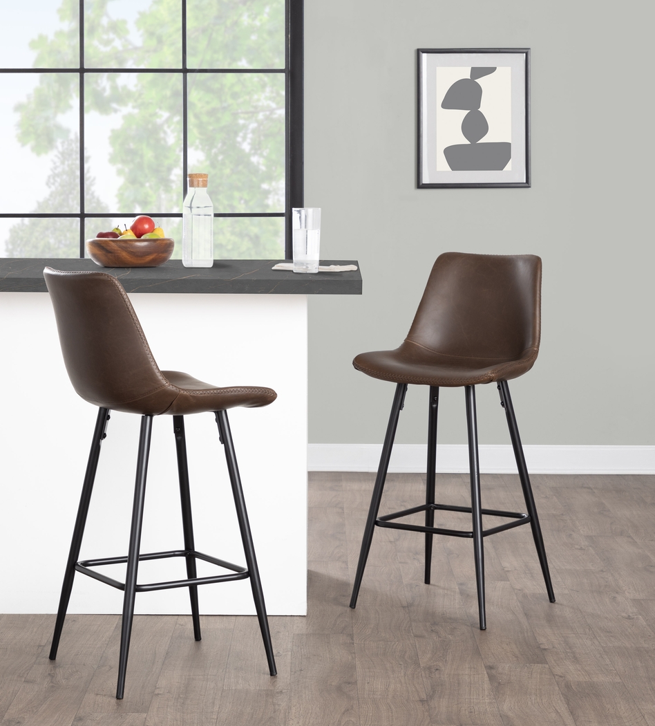 Pamco Espresso Counter Height Stool, Set of 2 - Thumbnail - Image 2