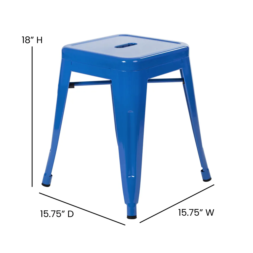 Pamelan Blue Dining Stool, Set of 4 - Thumbnail - Image 8