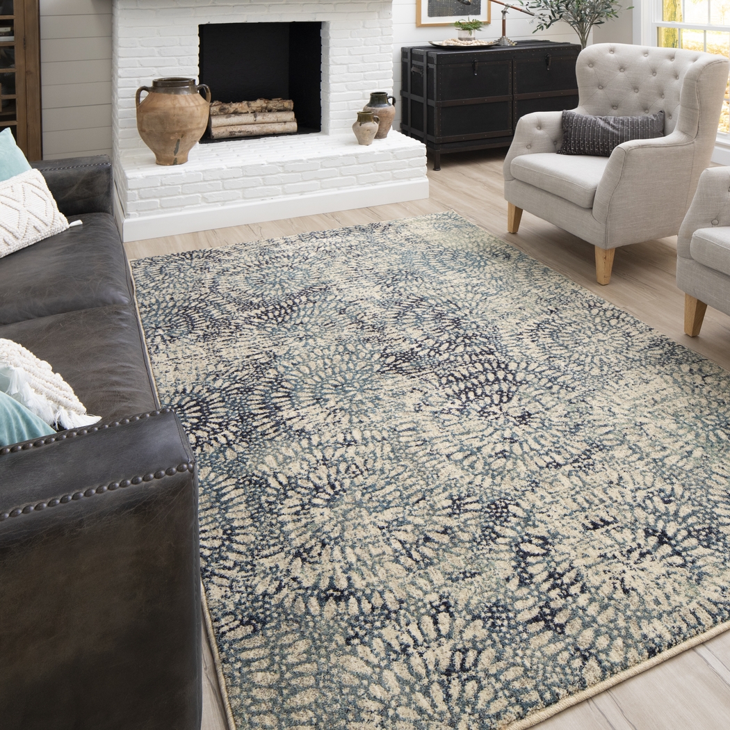 Panavista Aqua 5'3 x 7'10 Rug - Thumbnail - Image 9